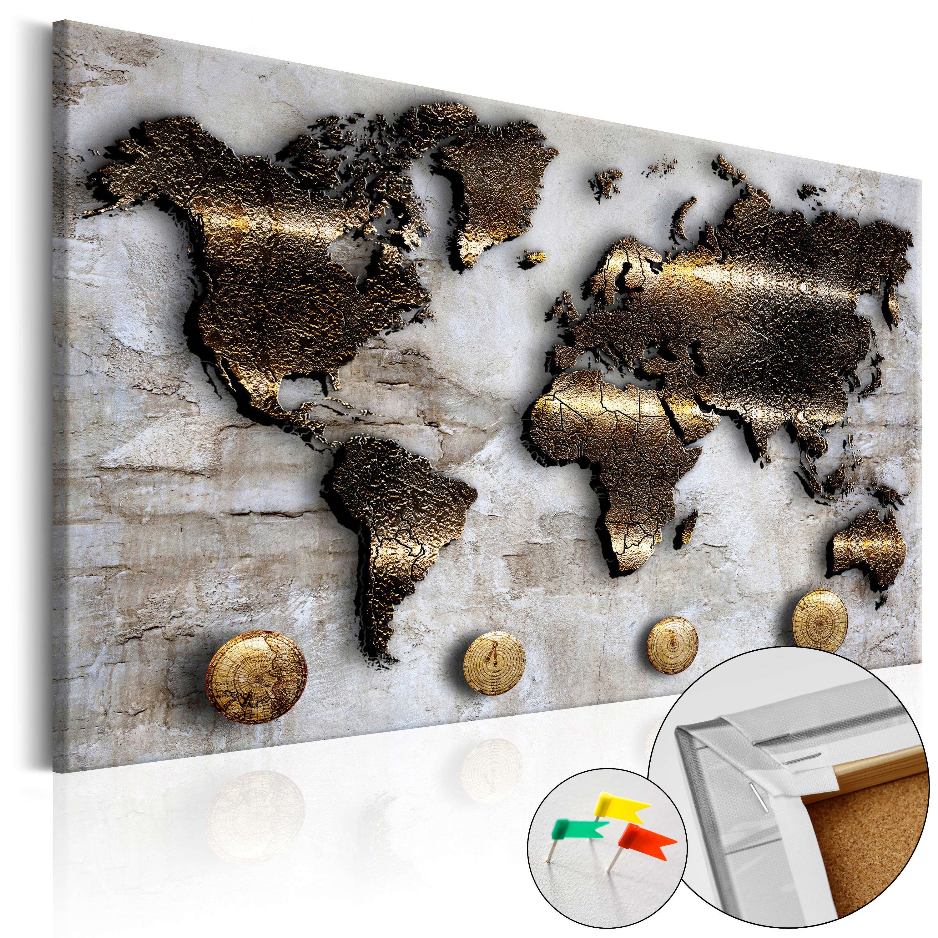 Artgeist Pinnwand Golden Journey [Cork Map]