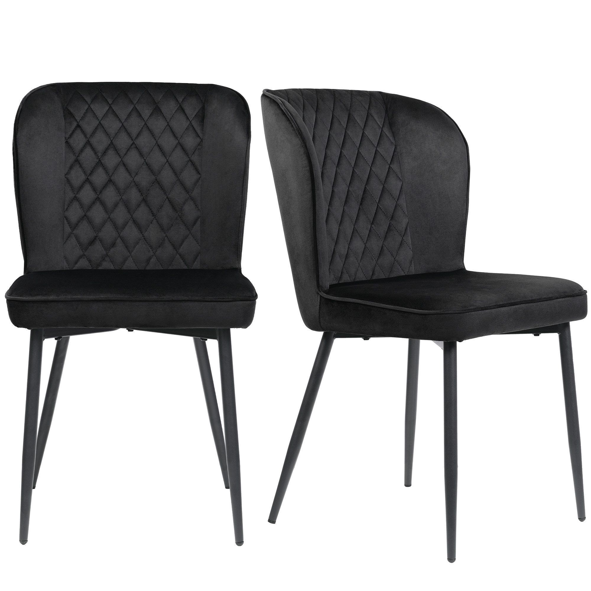 Esszimmerstuhl Polsterstuhl(2 St) Design Stuhl mit Rückenlehne Sitzfläche Samt