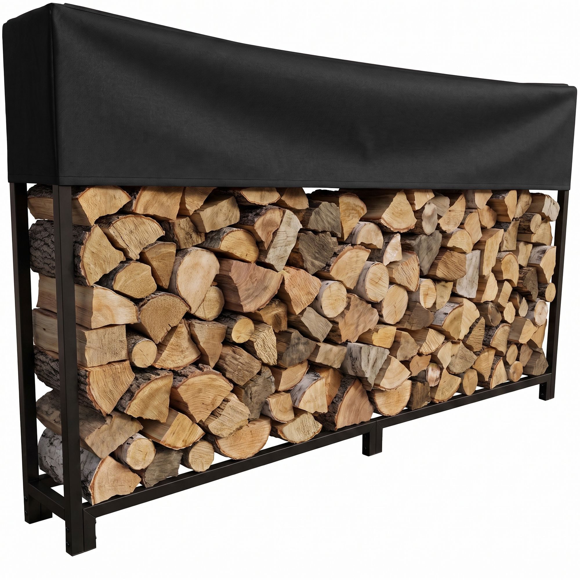 CLP Kaminholzregal Meriden, BxTxH:200x25x115 cm, (1er), 200x25x115 cm, aus Stahl, mit Abdeckung