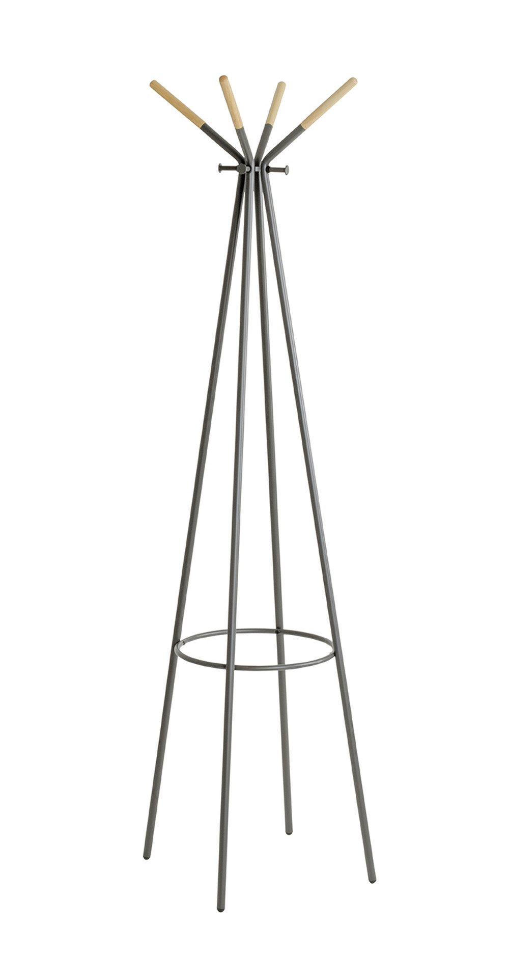 freiraum Garderobenständer 55155, in grau Metall, Massivholz natur- 175x56cm (HxD)