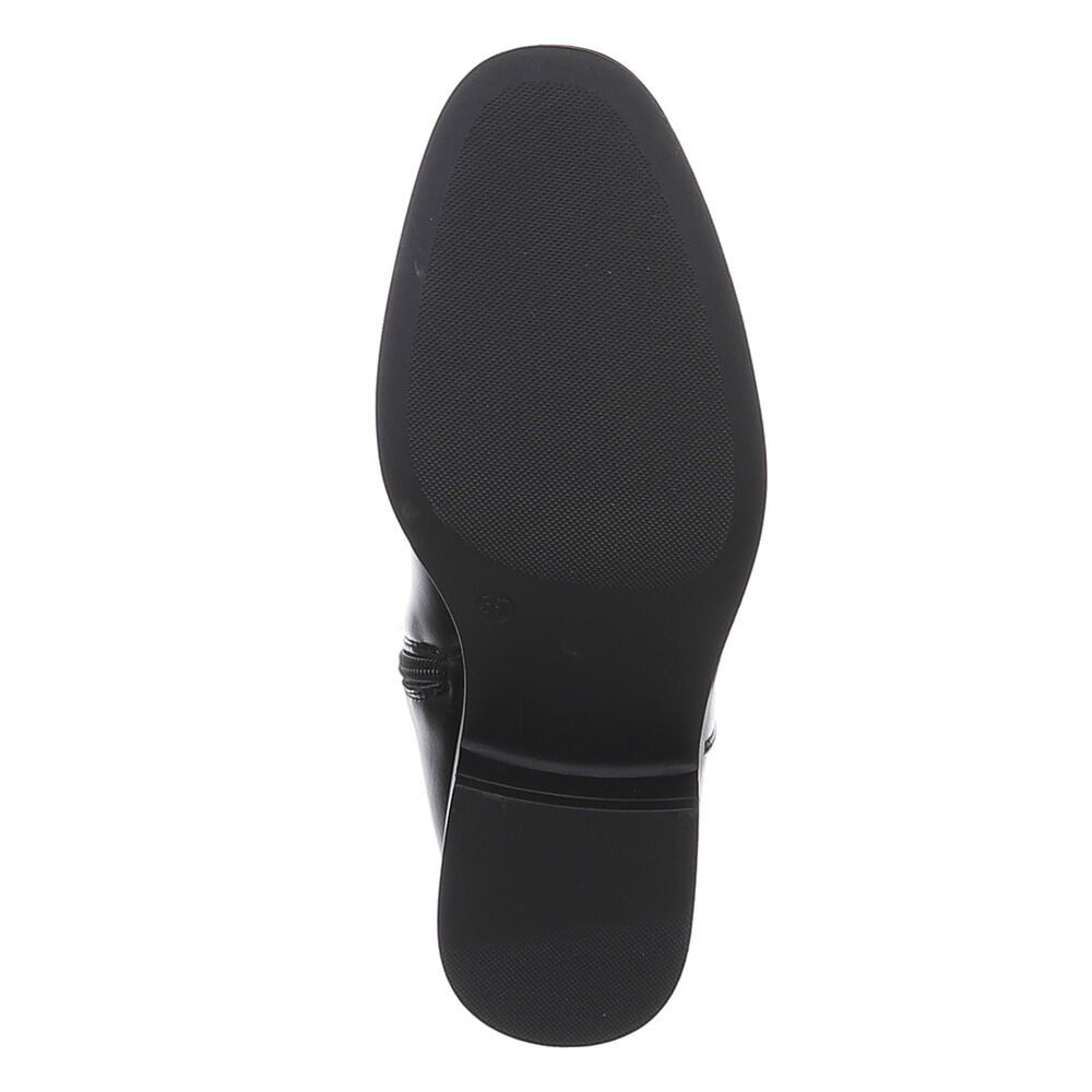 Ital-Design Damen Freizeit Stiefel (88577484) Blockabsatz Flache Stiefel in Schwarz