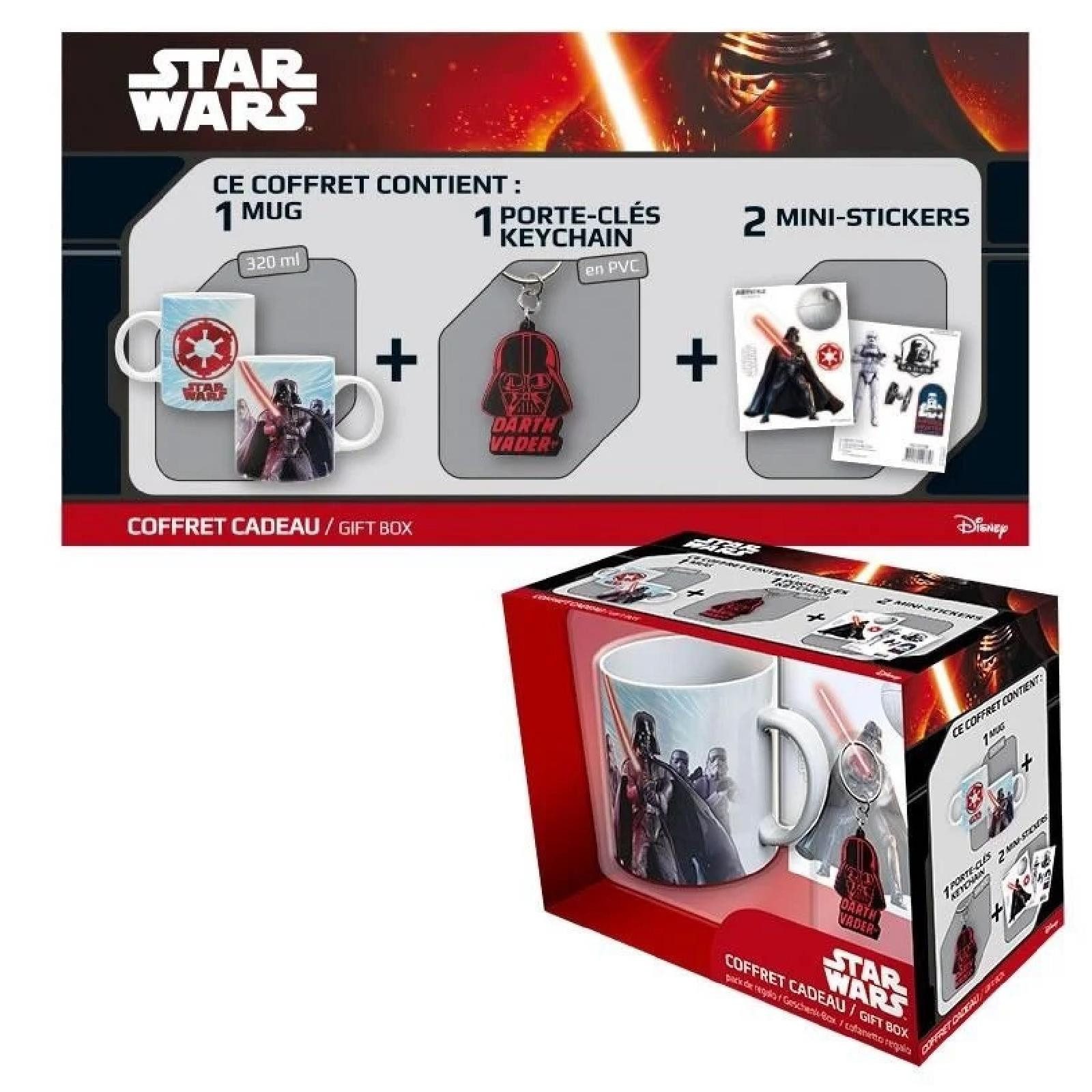 Disney Tasse Star Wars - 320ml Tasse, Schlüsselanhänger, Sticker - Geschenk- Box