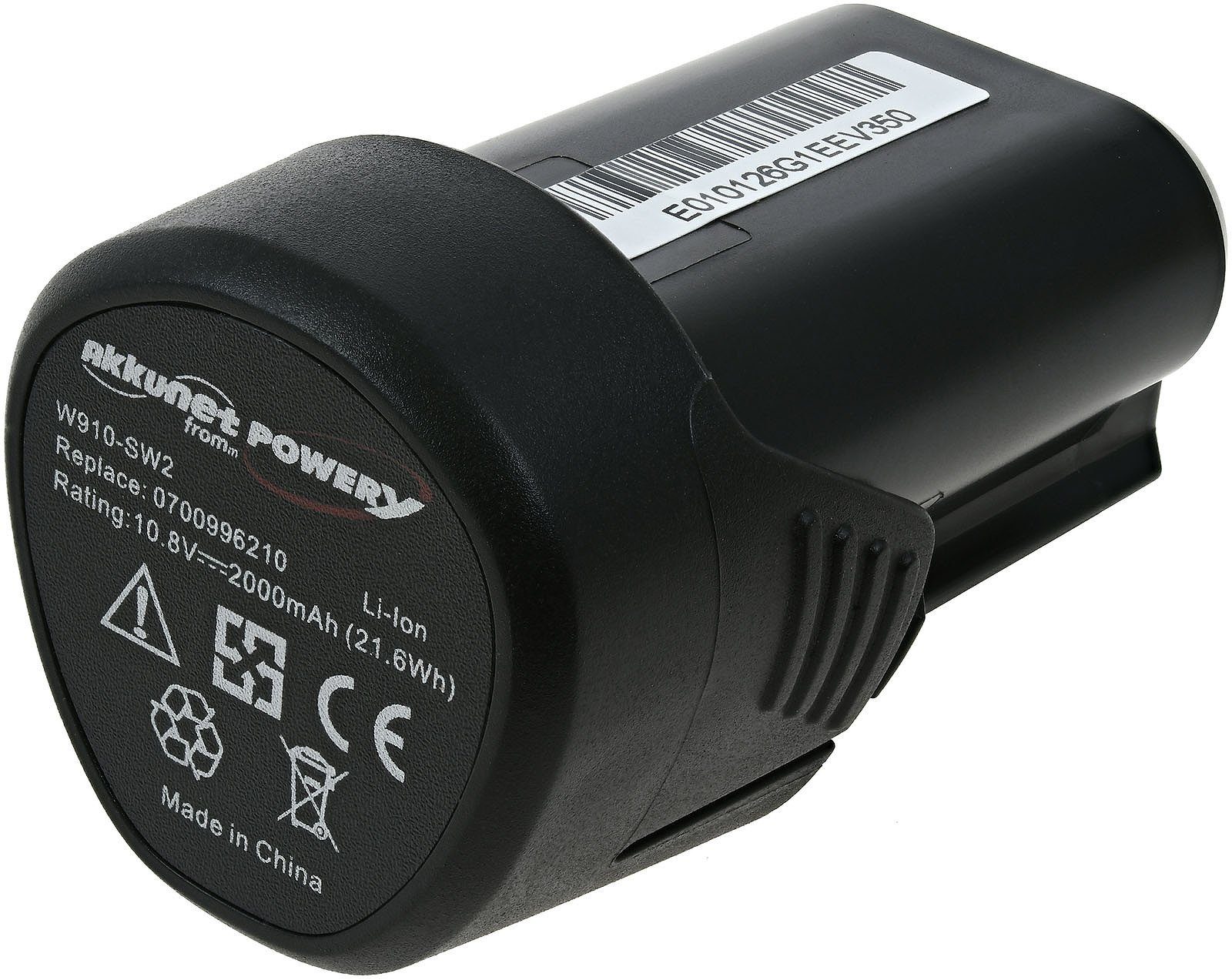 Powery Akku kompatibel mit Würth Typ 0700996210 Akku 2000 mAh (10.8 V)