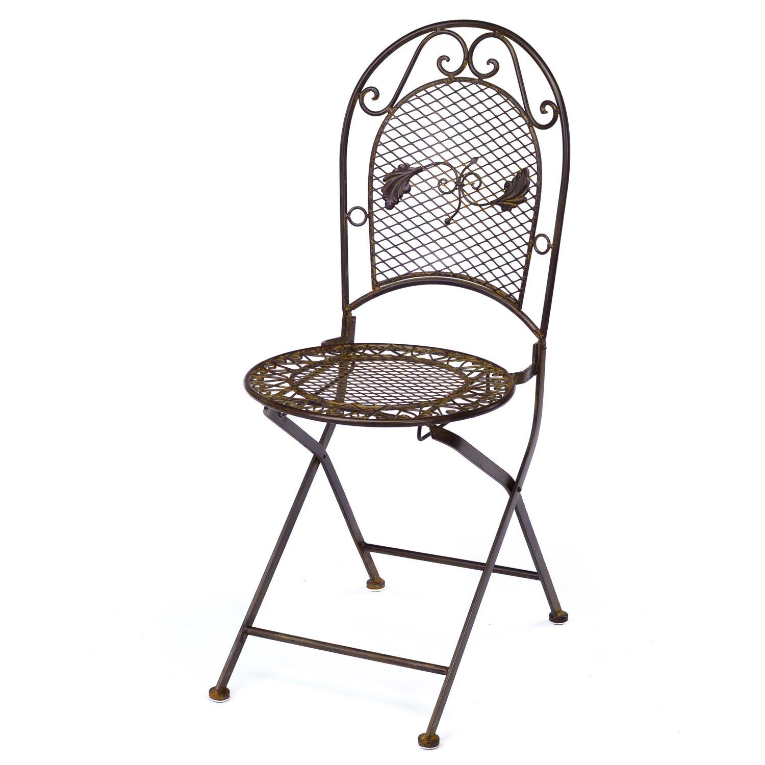 Aubaho Gartenstuhl Nostalgie Gartenstuhl 9kg Schmiedeeisen Klappstuhl