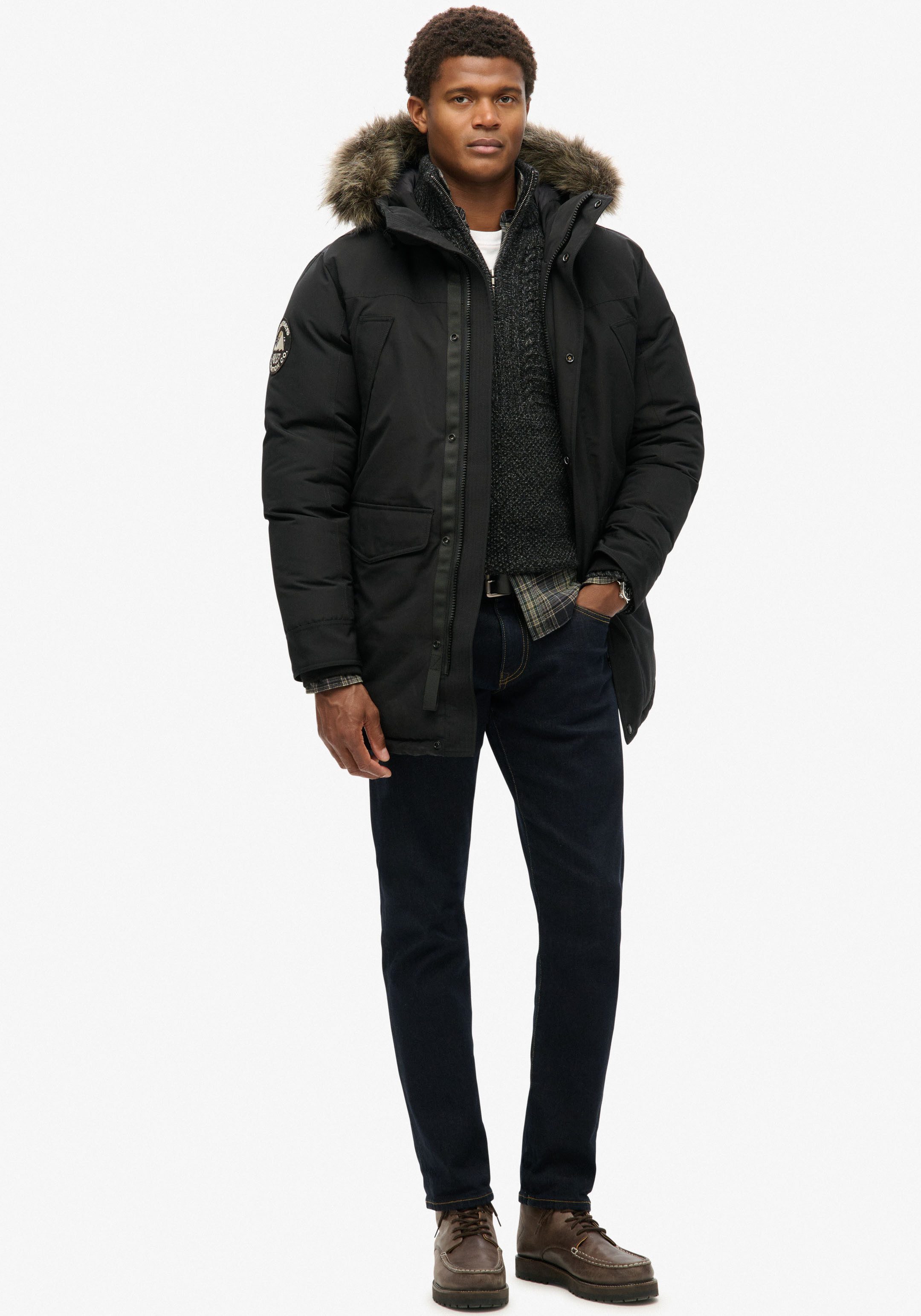 Superdry Parka EVEREST FAUX FUR PARKA JACKET Kunstfaser, loose fit