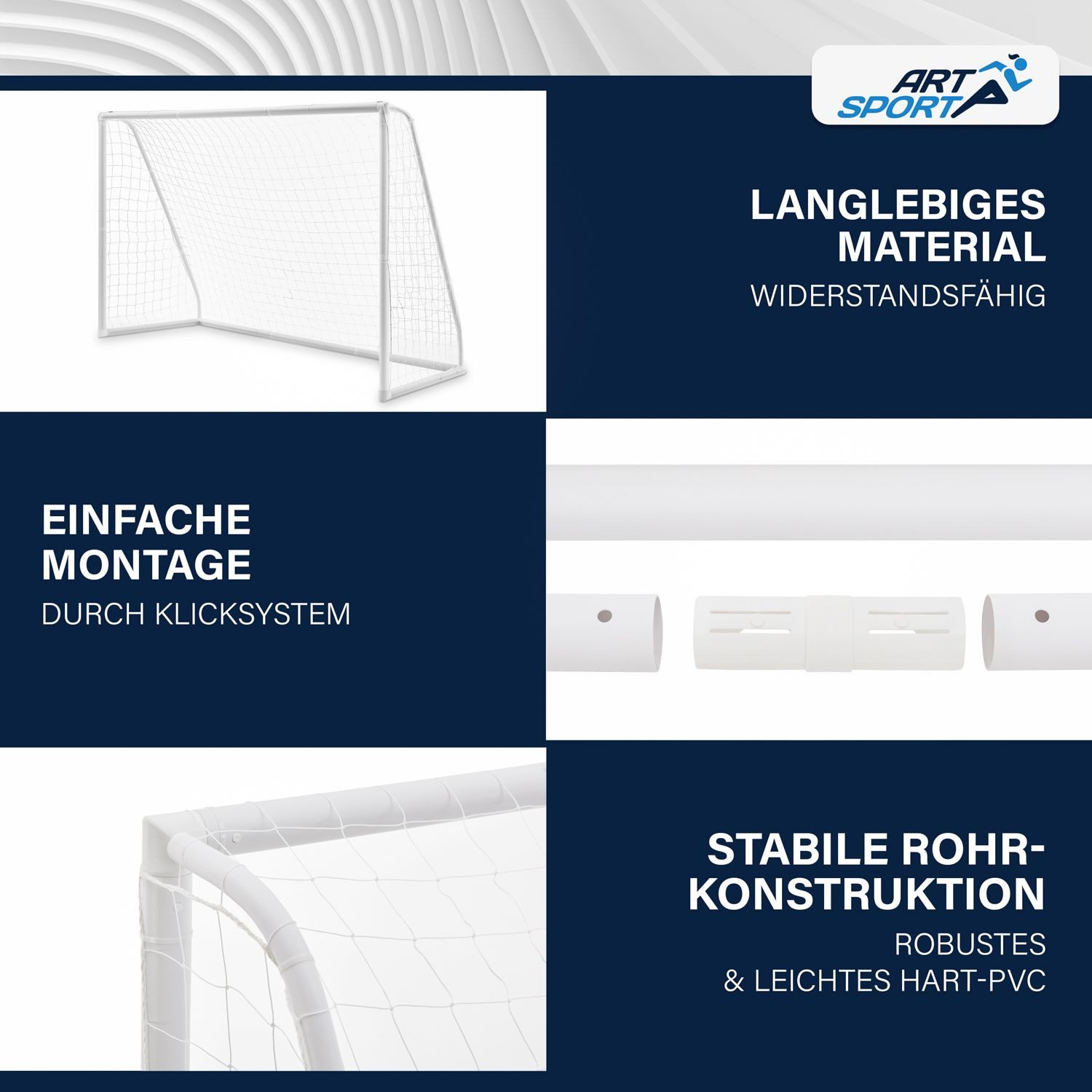 ArtSport Fußballtor Fußballtor, Mit Klicksystem inklusive Netz & Tragetasche