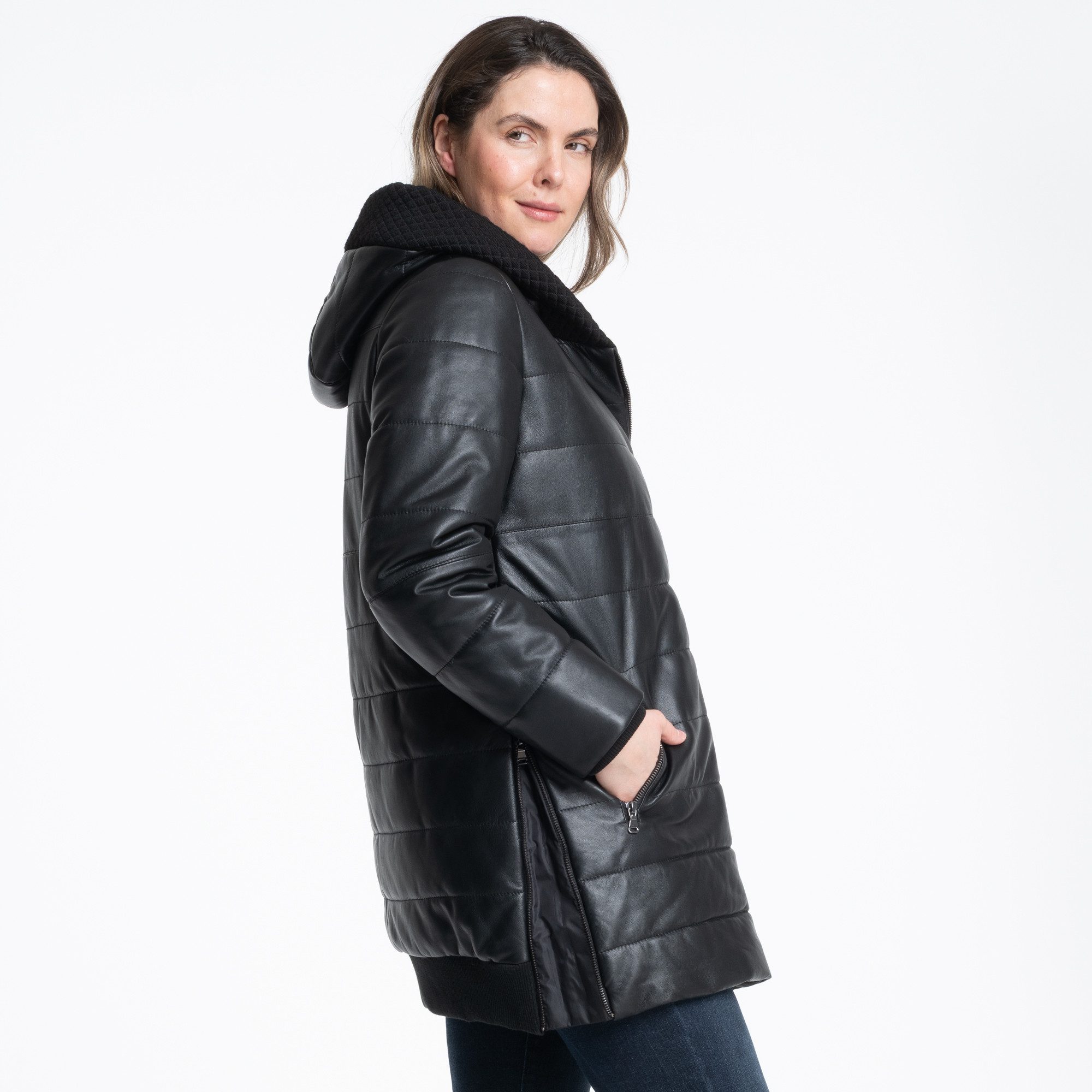 Mouflon Lederjacke Rita Seitliche Reißverschlüsse: Für mehr Bewegungsfreihe günstig online kaufen