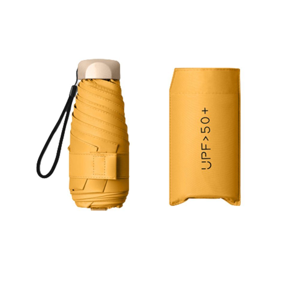 Taschenregenschirm Für Falten, Tragbare Mit Taschenschirme Mini-Sonnenschirme Blusmart yellow 1 Fünf