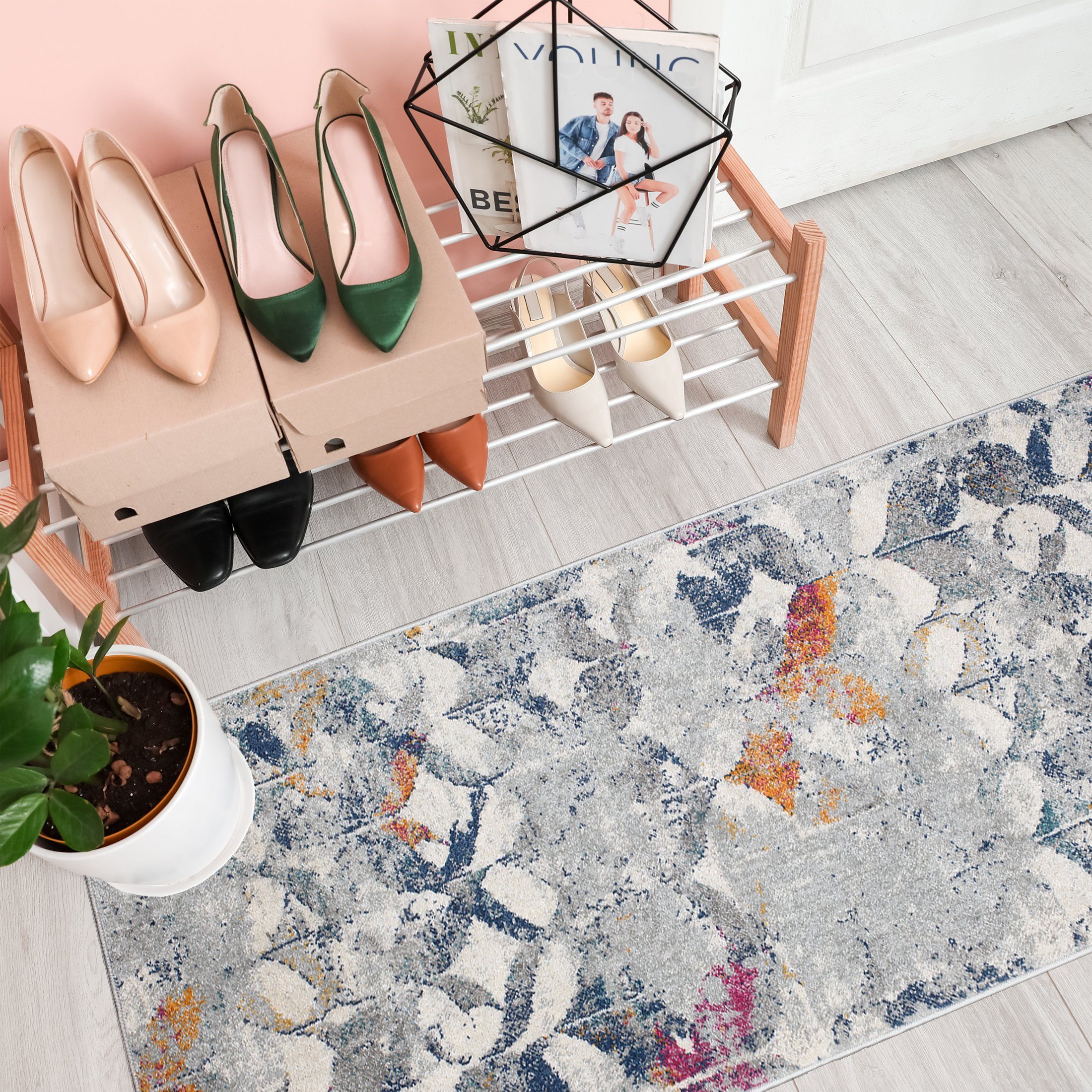 Mazovia Läufer Läufer Flurläufer Modern Abstraktes Teppichläufer 70 cm Brei günstig online kaufen