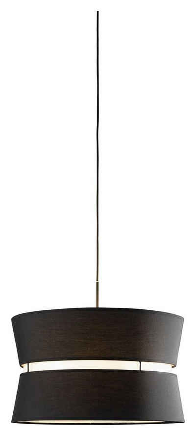 MONDO Pendelleuchte GALA, 1-flammig, Schwarz, Metall, H 145 cm, ohne Leuchtmittel, Hängeleuchte, Hängelampe, Lampenschirm aus Stoff