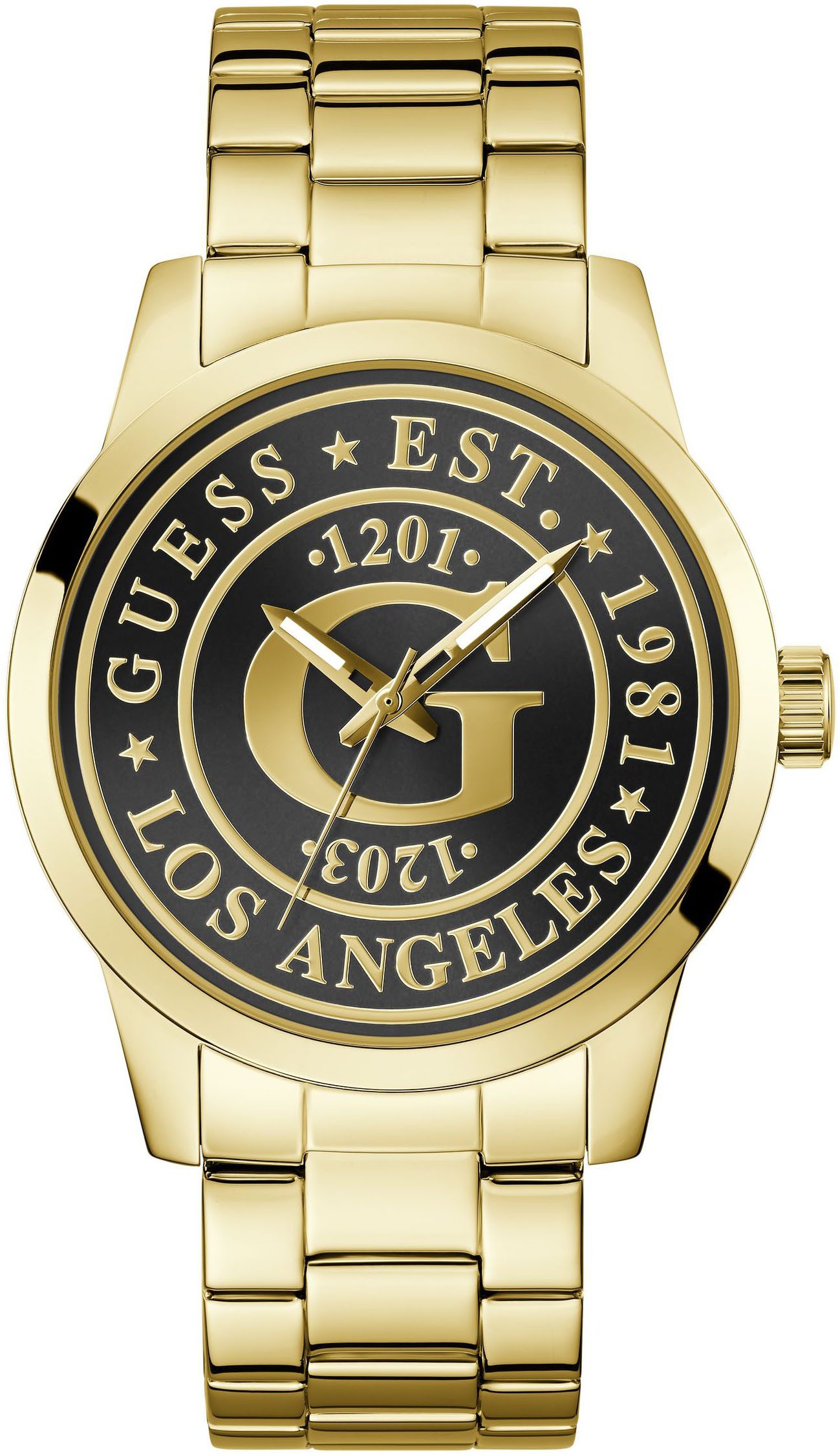 Guess Quarzuhr COLLEGIATE G GW0888G2, Armbanduhr, Herrenuhr, Edelstahlarmband