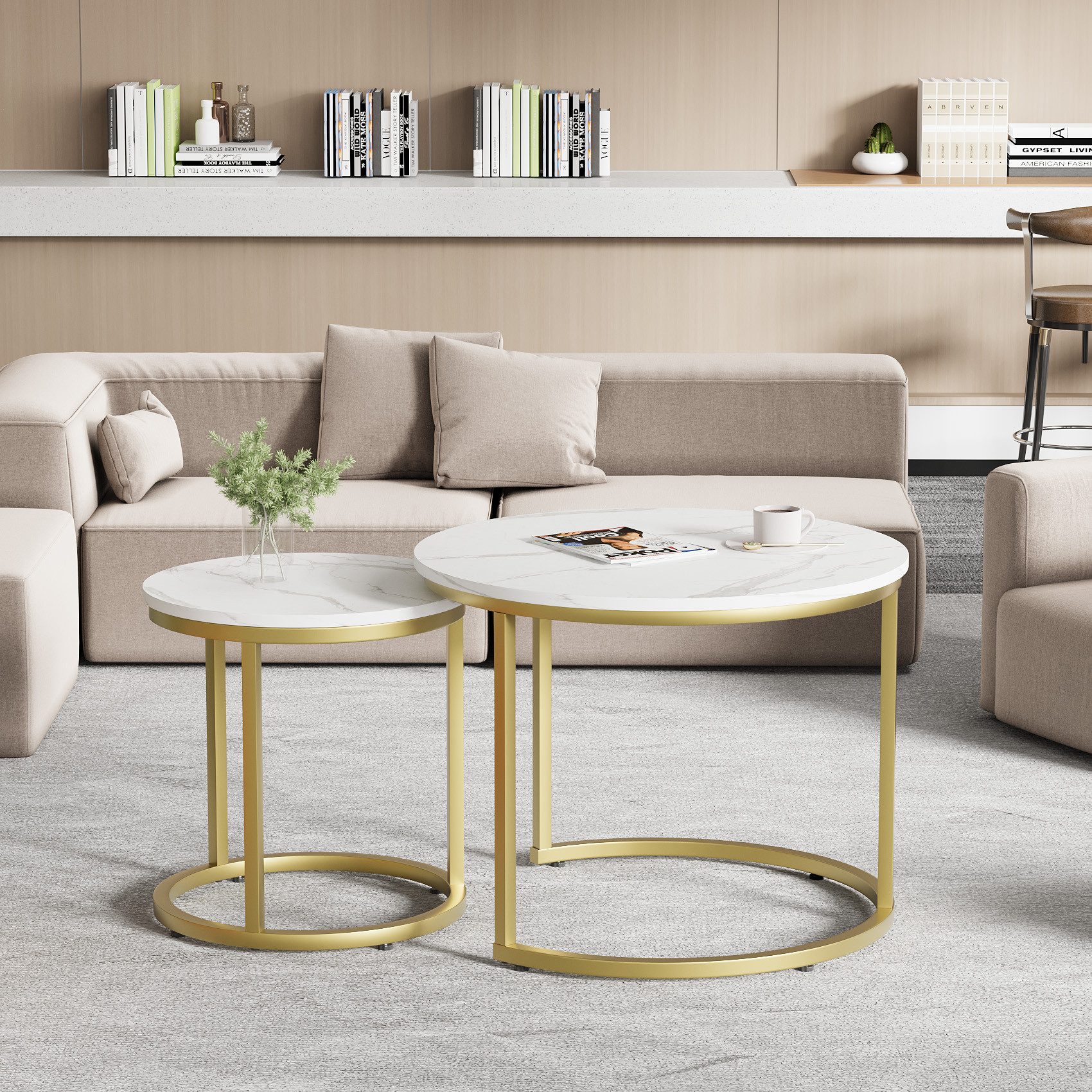 Semiocthome Couchtisch 2 runden Tischen mit günstig online kaufen