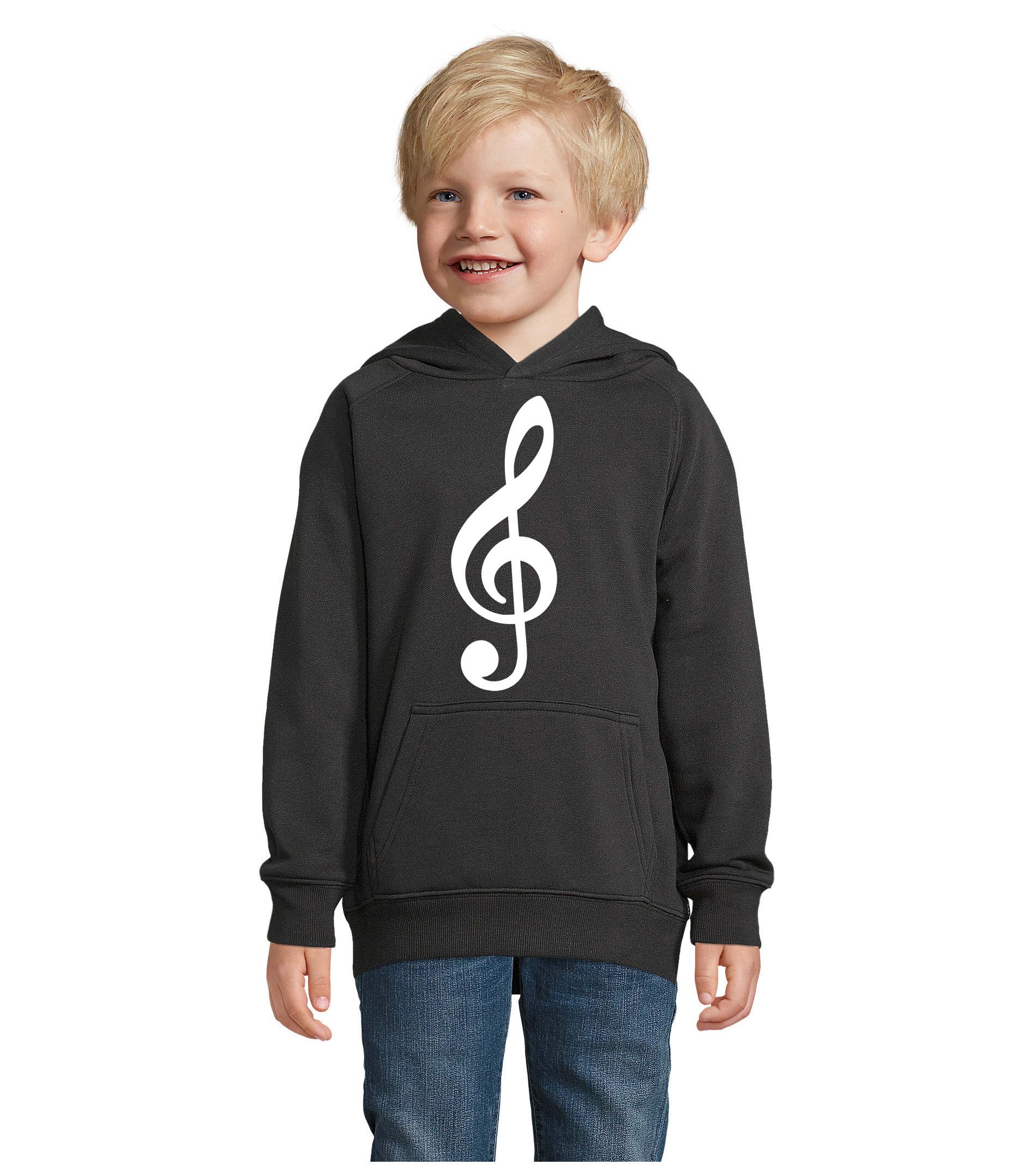 Hoodie Kinder Hoodie Notenschlüssel Musik Print Baumwollmix Freizeit