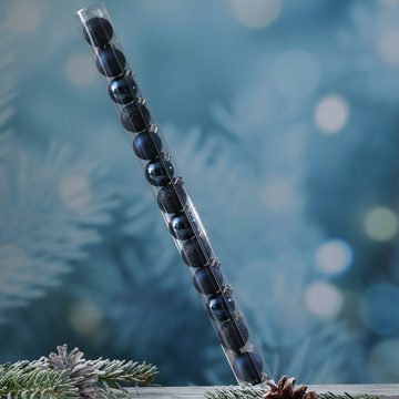 MARELIDA Weihnachtsbaumkugel Christbaumkugel Baumkugel bruchfest 3cm glänzend matt dunkelblau 14Stk (14 St)