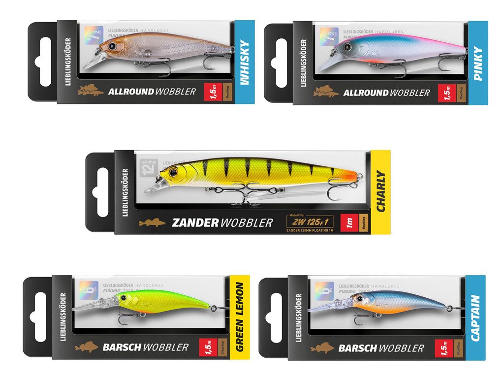 Lieblingskorb Kunstköder Wobbler-Set Lieblingsköder - 5 Wobbler-Set - Typ Allround, (Allround, 5-St. 5 Wobbler-Set Allround), Effektiver Lauf, Exzellente Verarbeitung