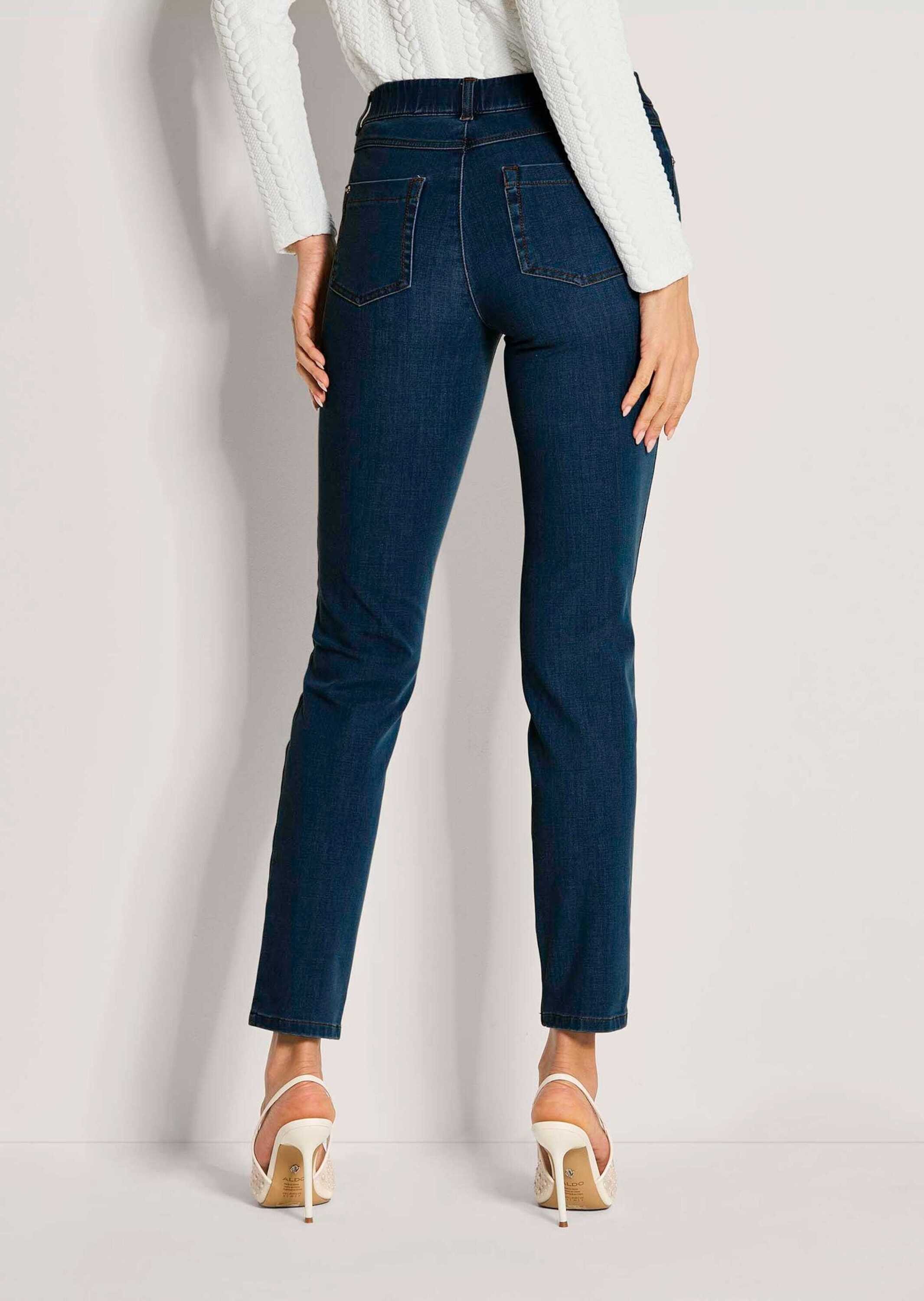 MADELEINE Gerade Jeans Kurzgröße: Denim-Leggings mit Schlupfbund Bi-elastische Jeans mit Schlupfbund im 4-Pocket-Design