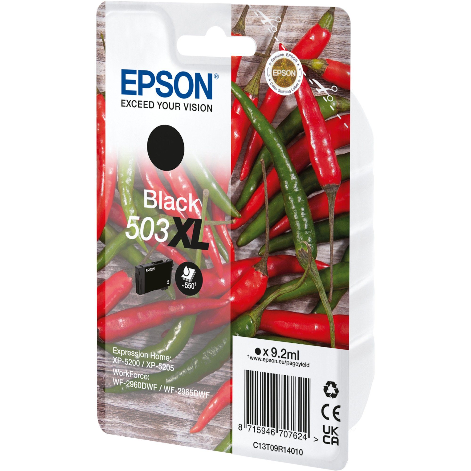 (C13T09R14010) schwarz Tintenpatrone 503XL Tinte Epson Epson