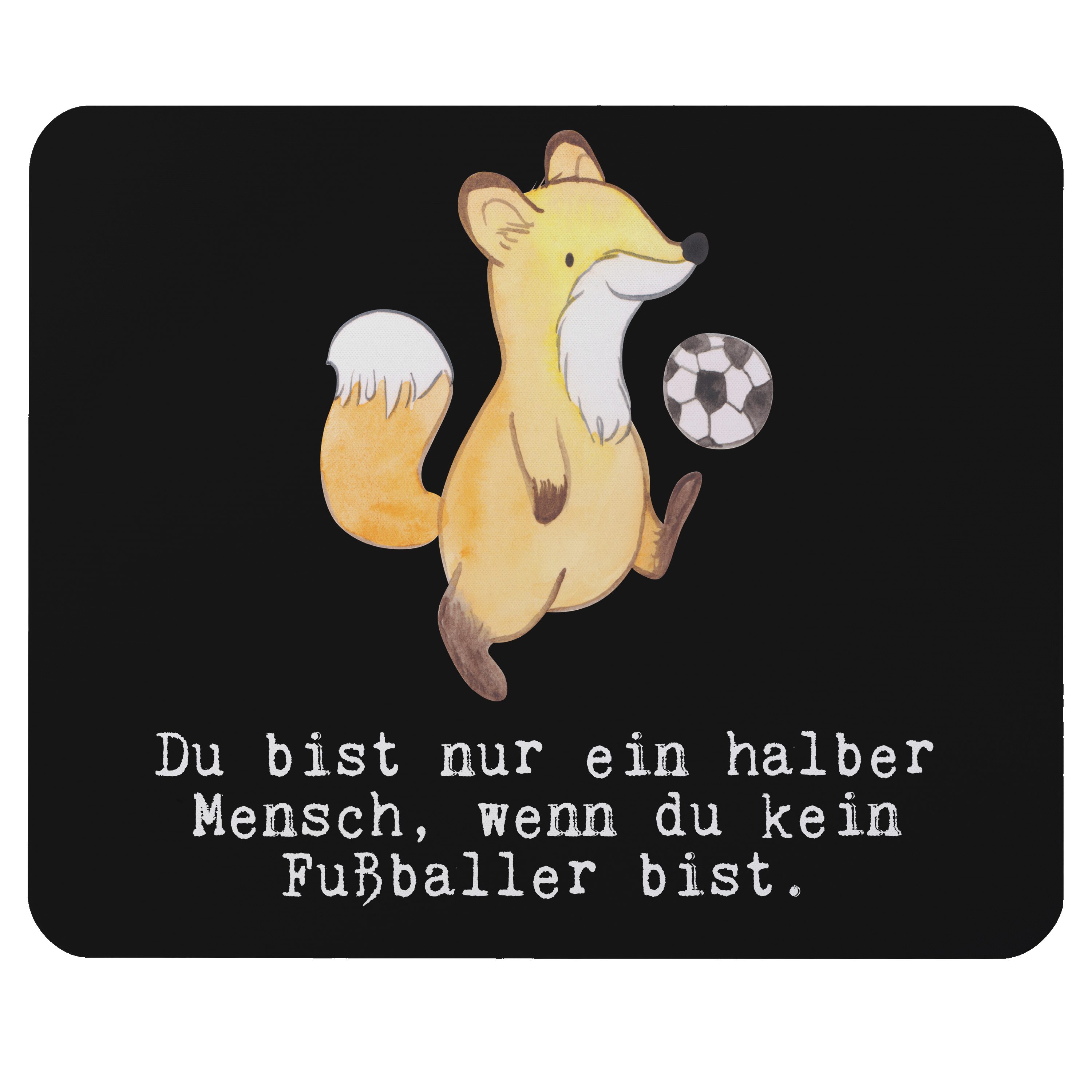Mr. & Mrs. Panda Mauspad »Fußballer mit Herz Schwarz Geschenk