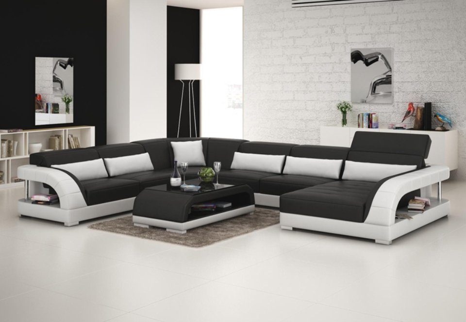 Sofa Wohnlandschaft Eck Modern Ecksofa, Ecksofa Couch Design JVmoebel Ledersofa