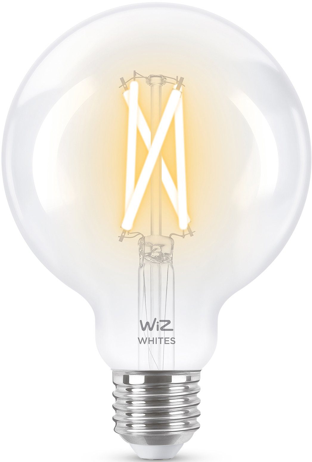 WiZ LED-Filament Filament 60W E27 Globeform G95 Clear Einzelpack, E27, 1 St., Warmweiß, Wiz Tunable White Filament LED Лампы für klassisches Vintage-Design