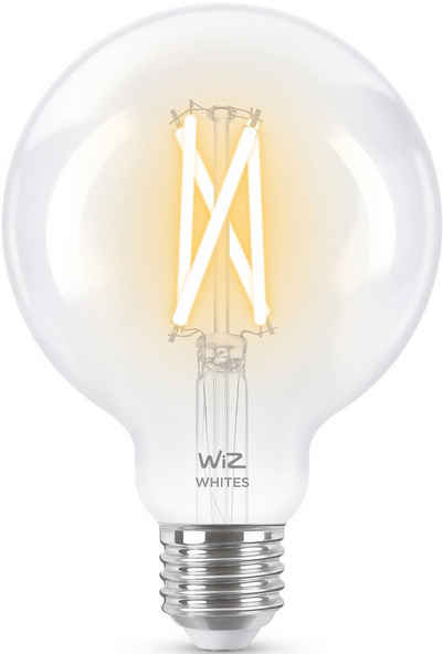 WiZ »Filament 60W E27 Globeform G95 Clear Einzelpack« LED-Filament, E27, 1 St., Warmweiß, Bringen Sie mit Wiz Tunable White Filament LED Lampen klassisches Vintage-Design in jeden Raum.