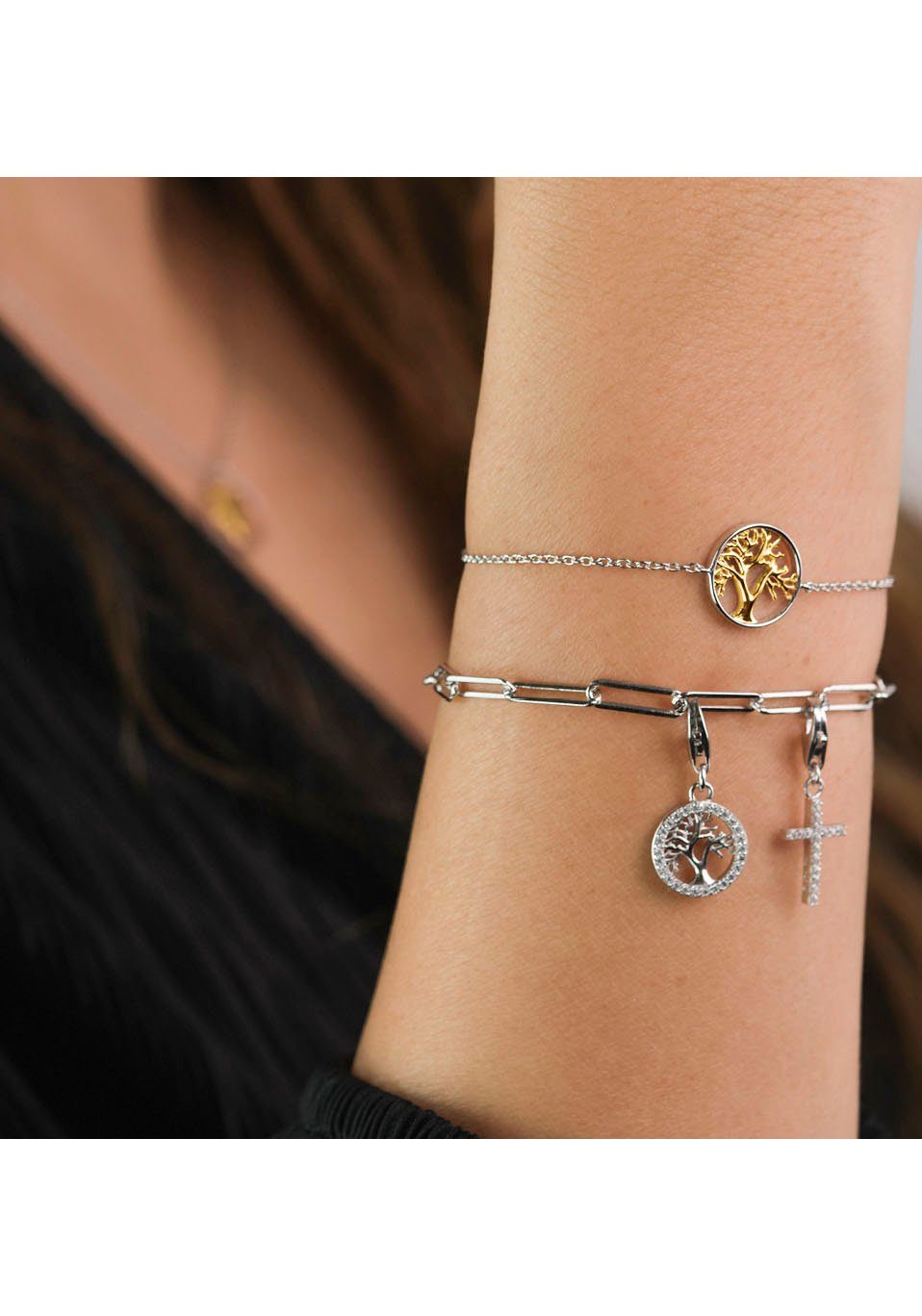 Engelsrufer Armband Lebensbaum Bicolor