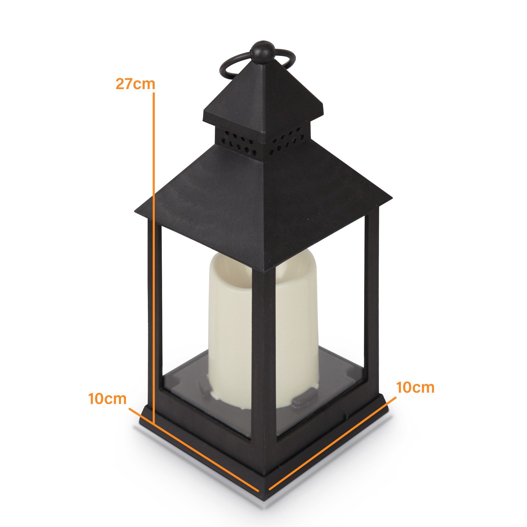 integriert, LED Laterne flackernder mit Batteriebetrieben Windlicht fest Laterne LED-Kerze, Bestlivings 04171-L, LED warmweiß, (27cm)