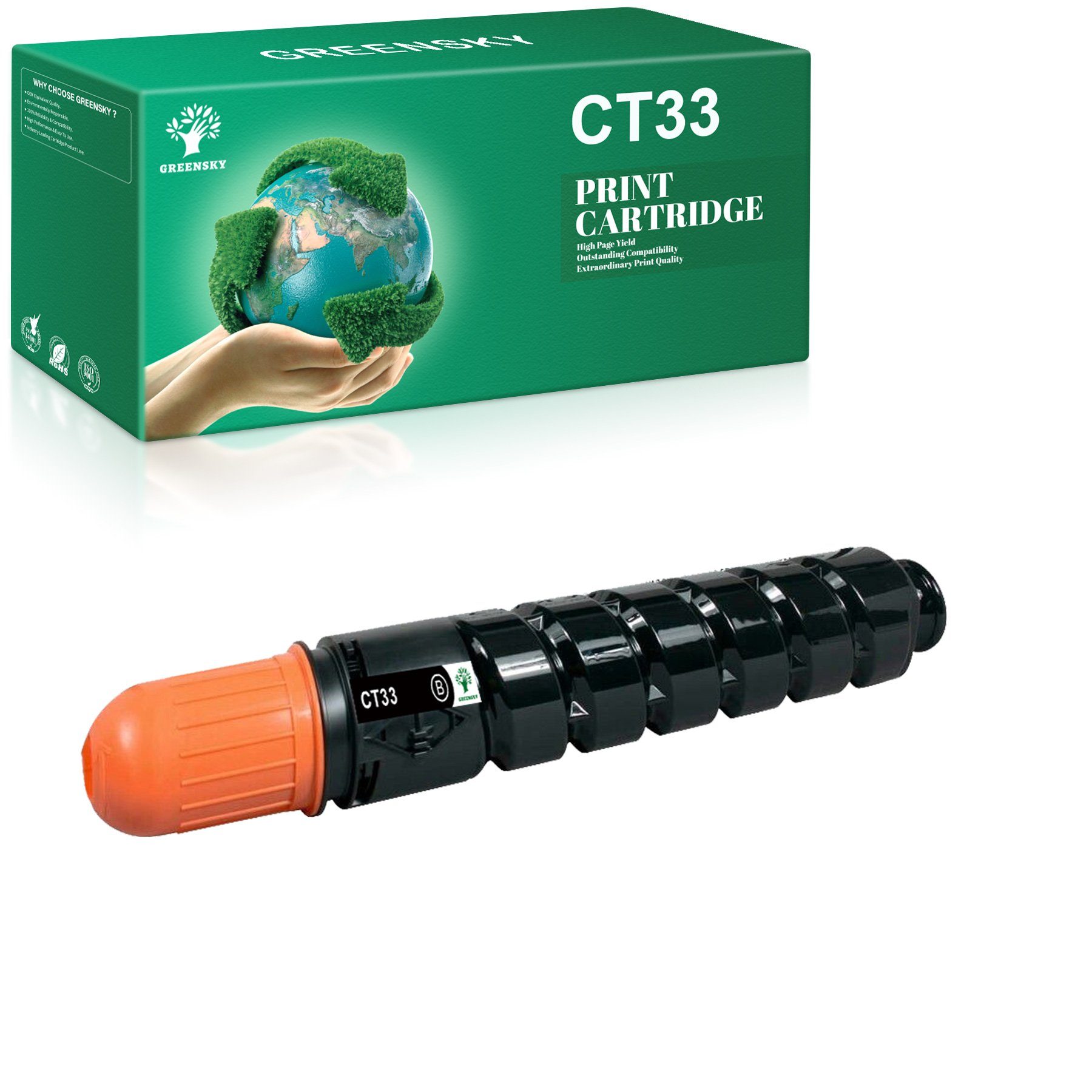 Greensky Tonerpatrone kompatibler schwarz für C-EXV33 C EXV 33 für, (Canon IR-2520 IR-2520i IR-2525 IR-2525i IR-2530 IR-2530i)