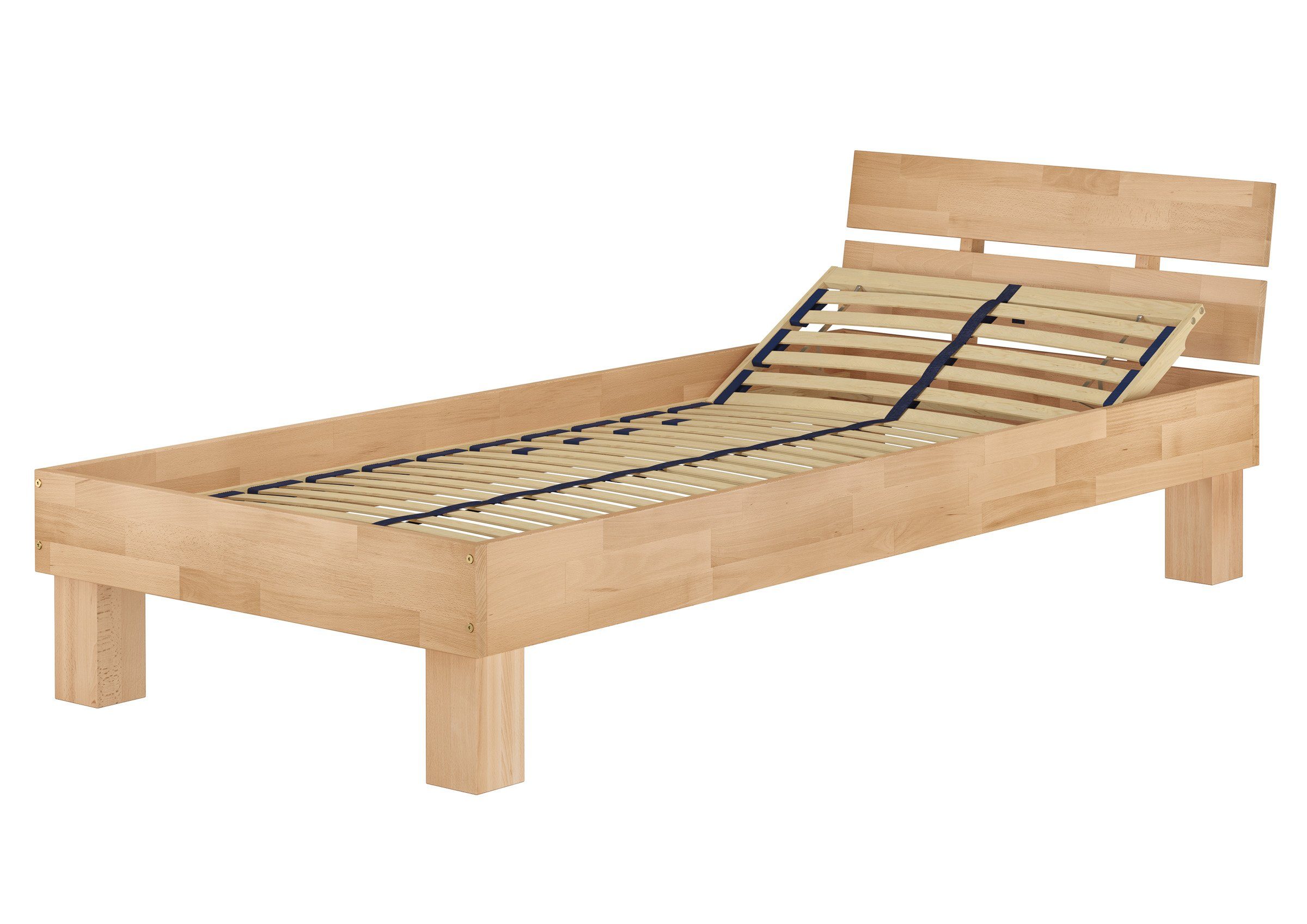 ERST-HOLZ Massivholzbett Buche Bett 90 x 200 cm Geölt für Jugendliche und Erwachsene, Buche geölt