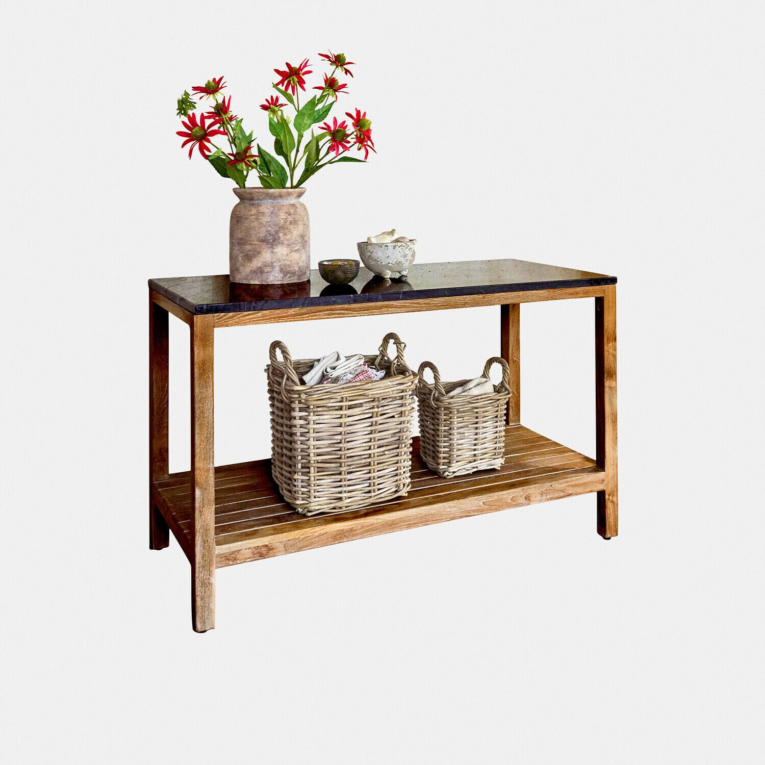 Mirabeau Küchenzeile Outdoor-Küchentisch Corviano braun/schwarz