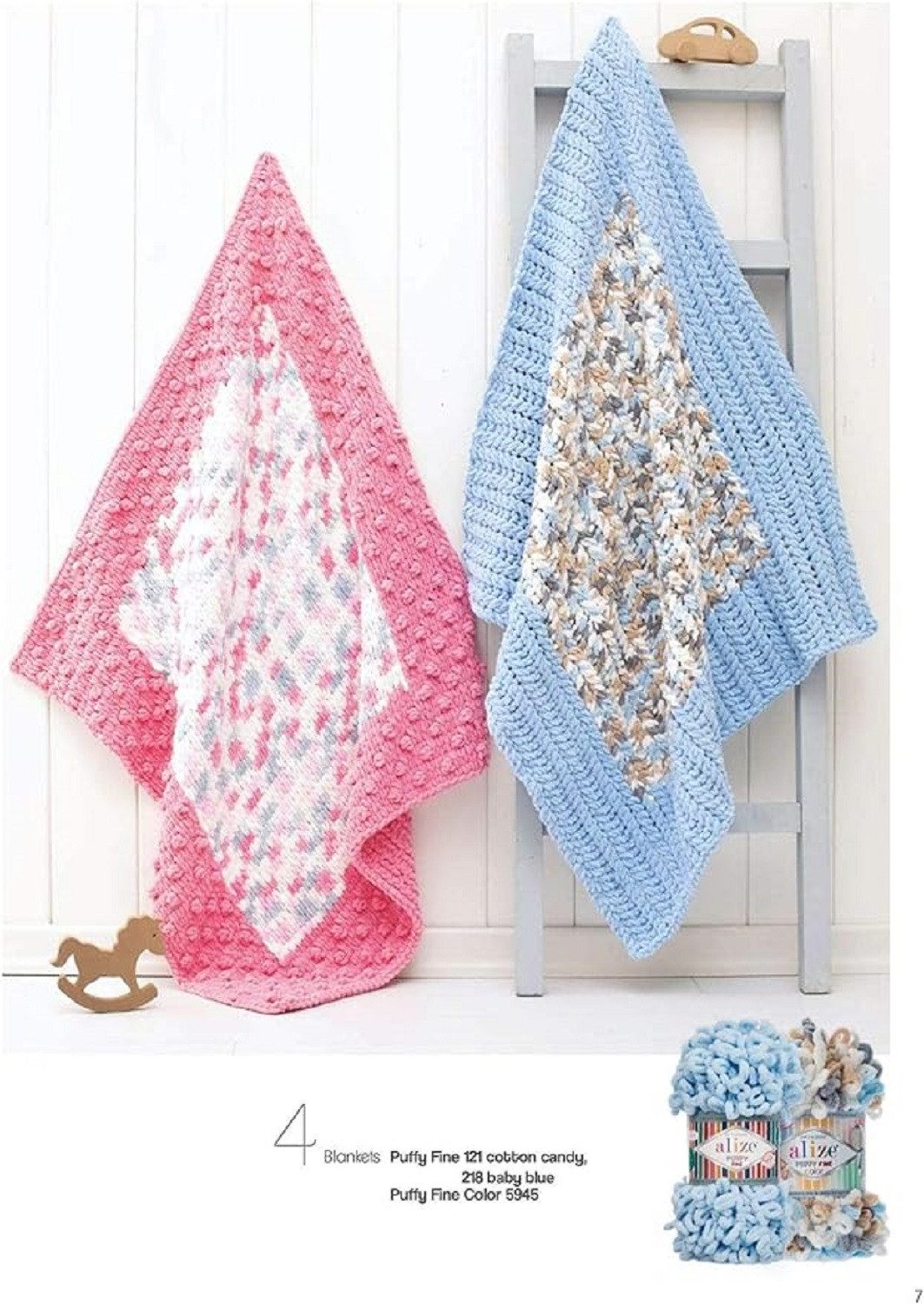 Alize 5 x ALIZE Puffy Fine Color Häkelwolle, 14,6 m (500 Meter), Deckengarn, Fingerstrick-Wolle,Chenillegarn, Kuschelweich, Babywolle