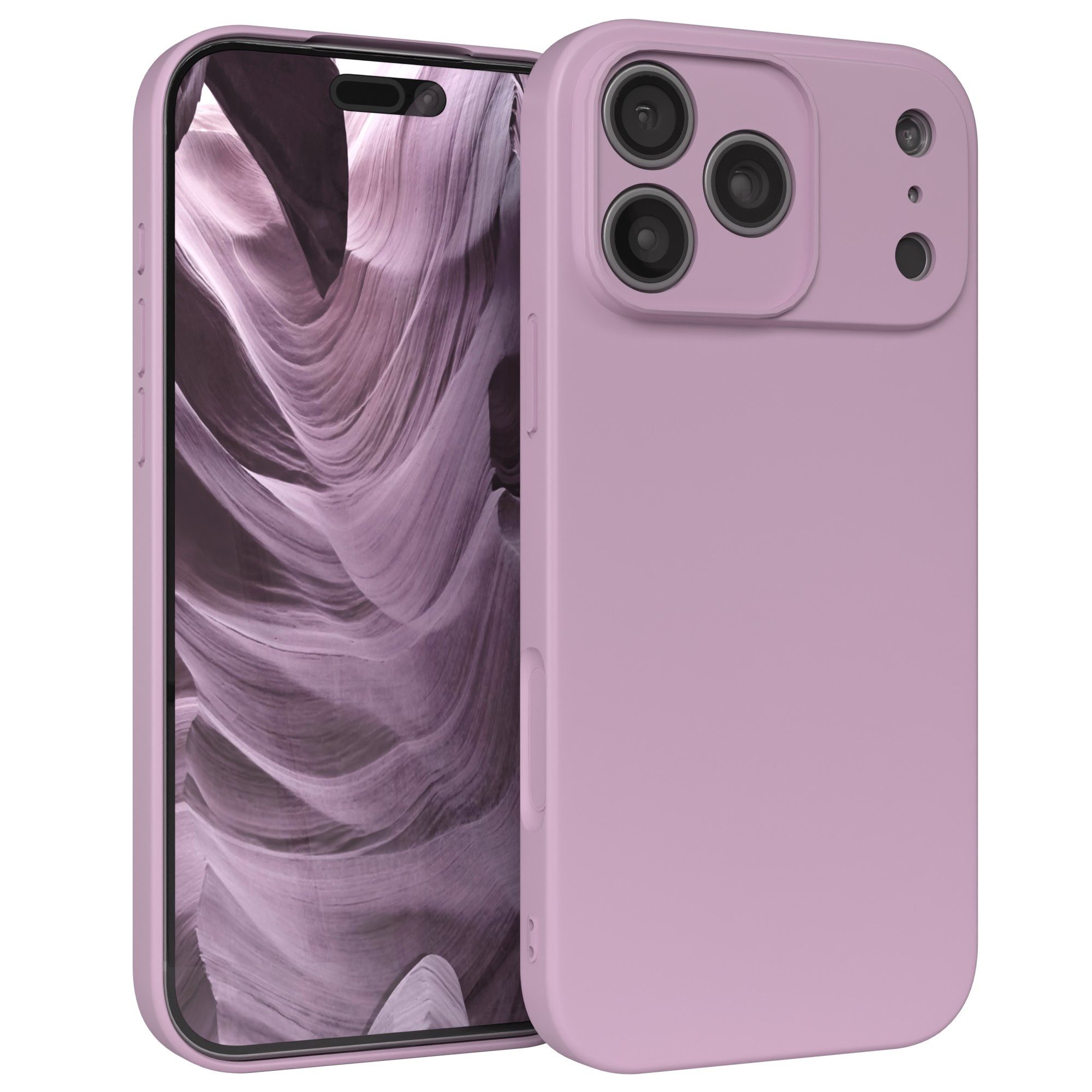 EAZY CASE Handyhülle für Apple iPhone 17 Pro Max Hülle Silikon 6,9 Zoll, Hülle mit Kameraschutz Handycase Soft Smart Slimcover Lila / Flieder