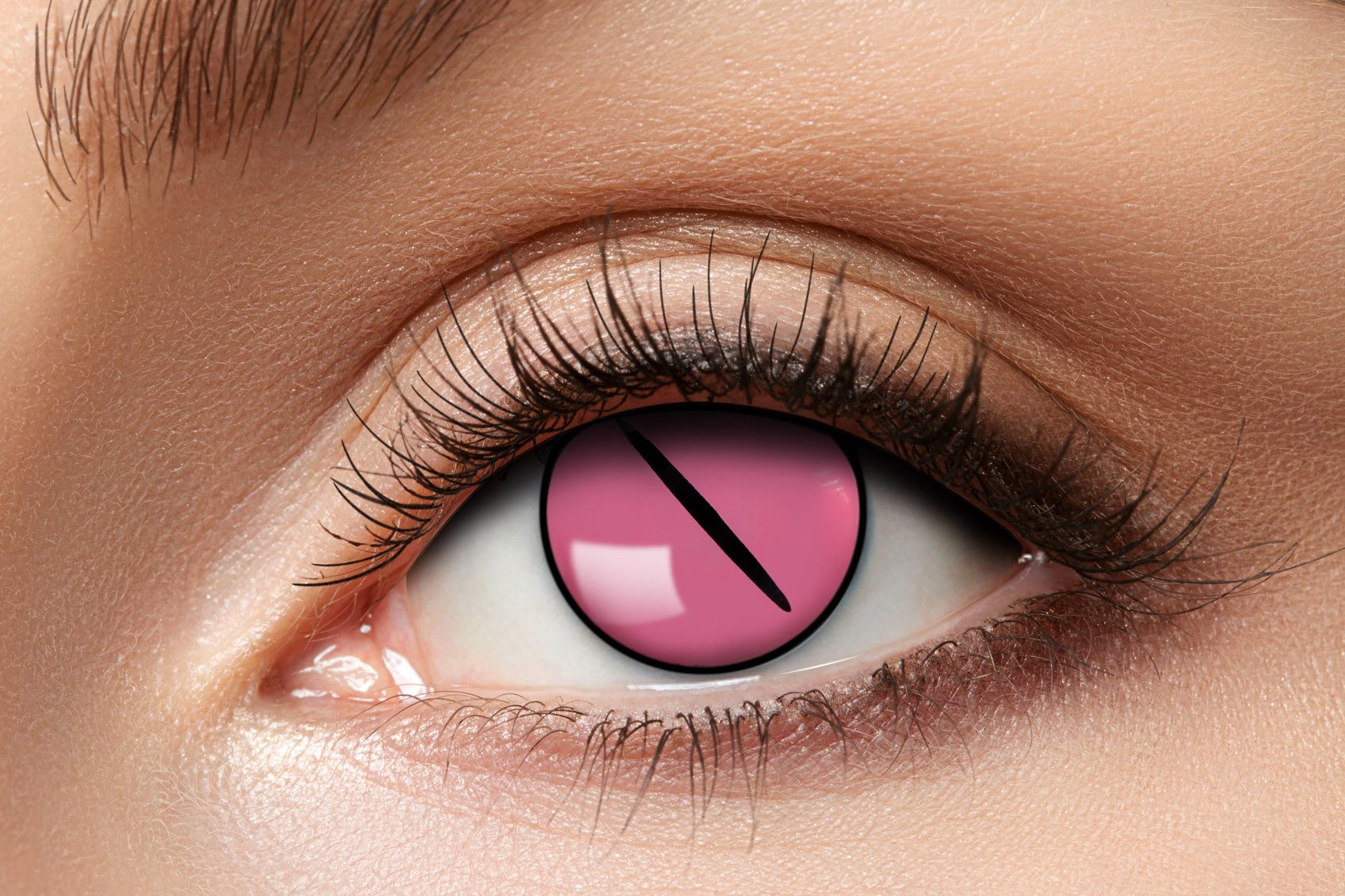 Party Factory Farblinsen Zoelibat Pink Kitten Kontaktlinsen 12 Monatslinsen Cosplay & Karneval