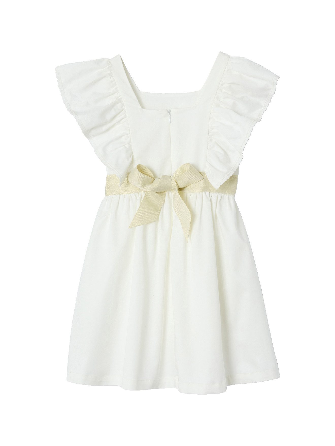 vertbaudet Minikleid Festliches Mädchen Kleid mit goldenem Gürtel