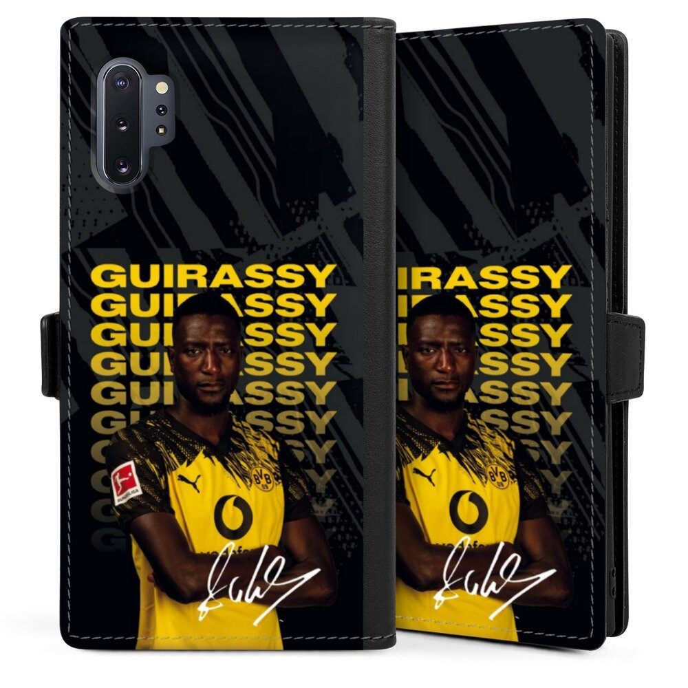 DeinDesign Handyhülle Borussia Dortmund Serhou Guirassy BVB Serhou Guirassy 25/26, Samsung Galaxy Note 10 Plus Hülle Handy Flip Case Wallet Cover