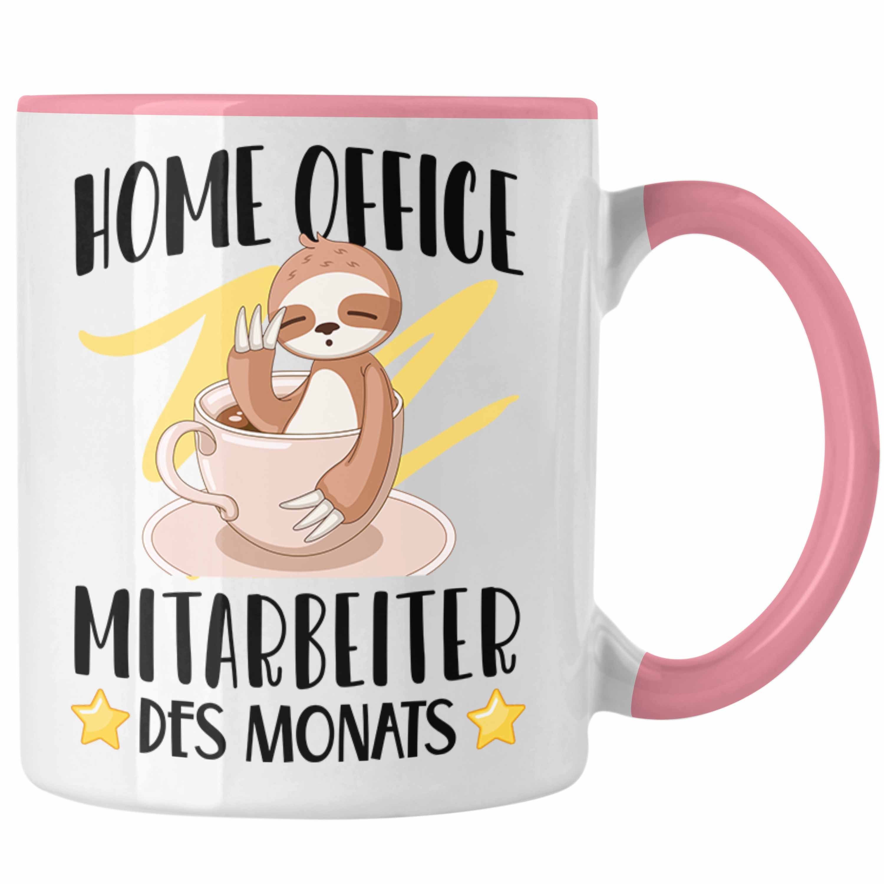 Trendation Tasse Trendation - Home Office Geschenk Tasse Kaffeetasse Homeoffice Zubehör Gadget Geschenke Männer Frauen Lustig Mitarbeiter des Monats Rosa