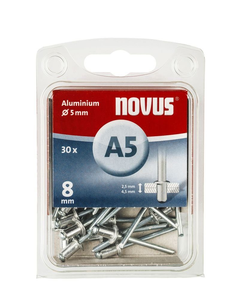 30 NOVUS Aluminium A5/8 Typ Stück Novus Blindniete Blindnieten