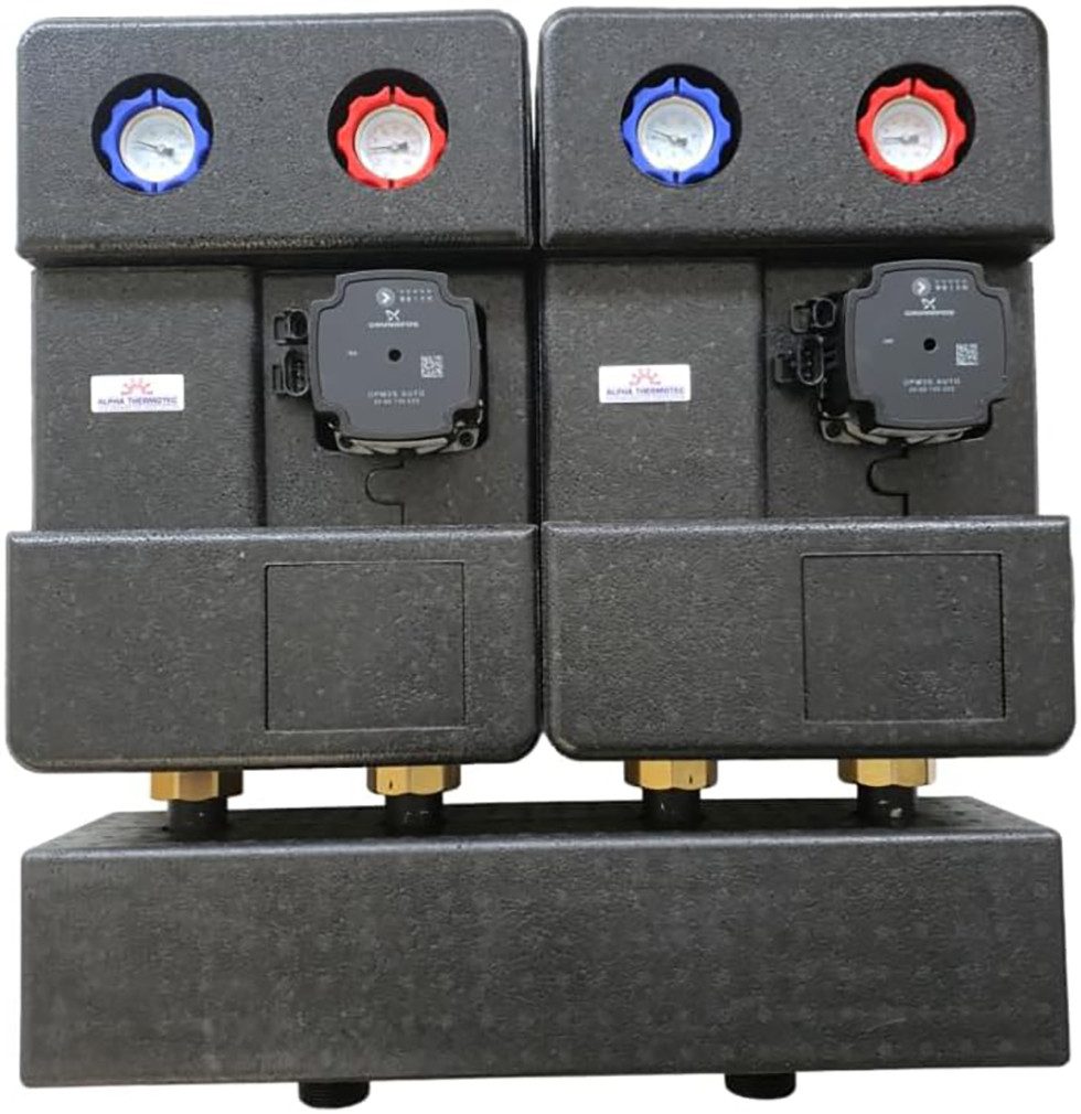 SUNEX Heizkreisverteiler Heizkreisset DN 25 ungemischt für 2 Heizkreise (1-St)