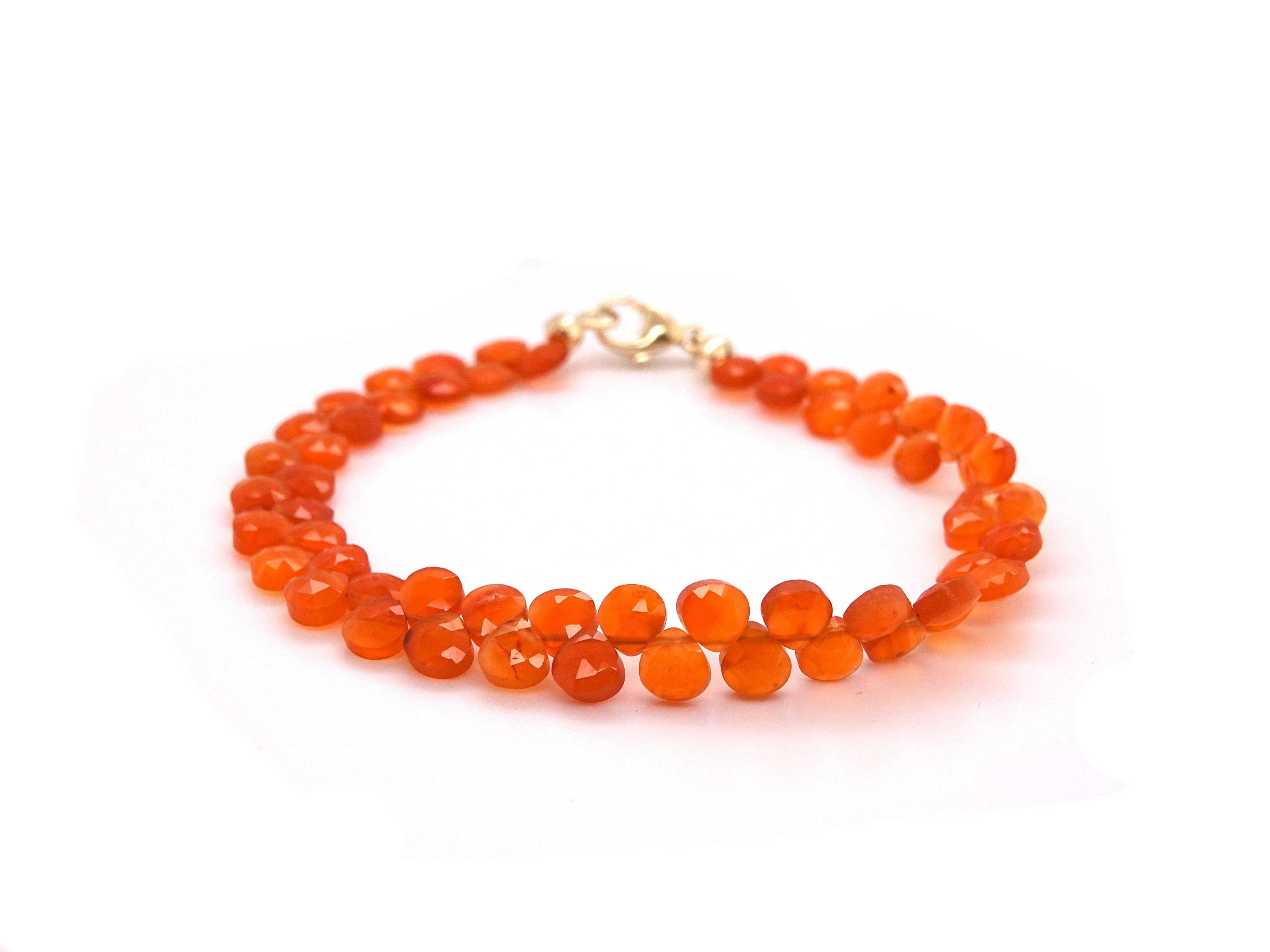 Sogni d'oro Armband mit facettierten Tropfen aus Carneol, Silber 925 vergoldet