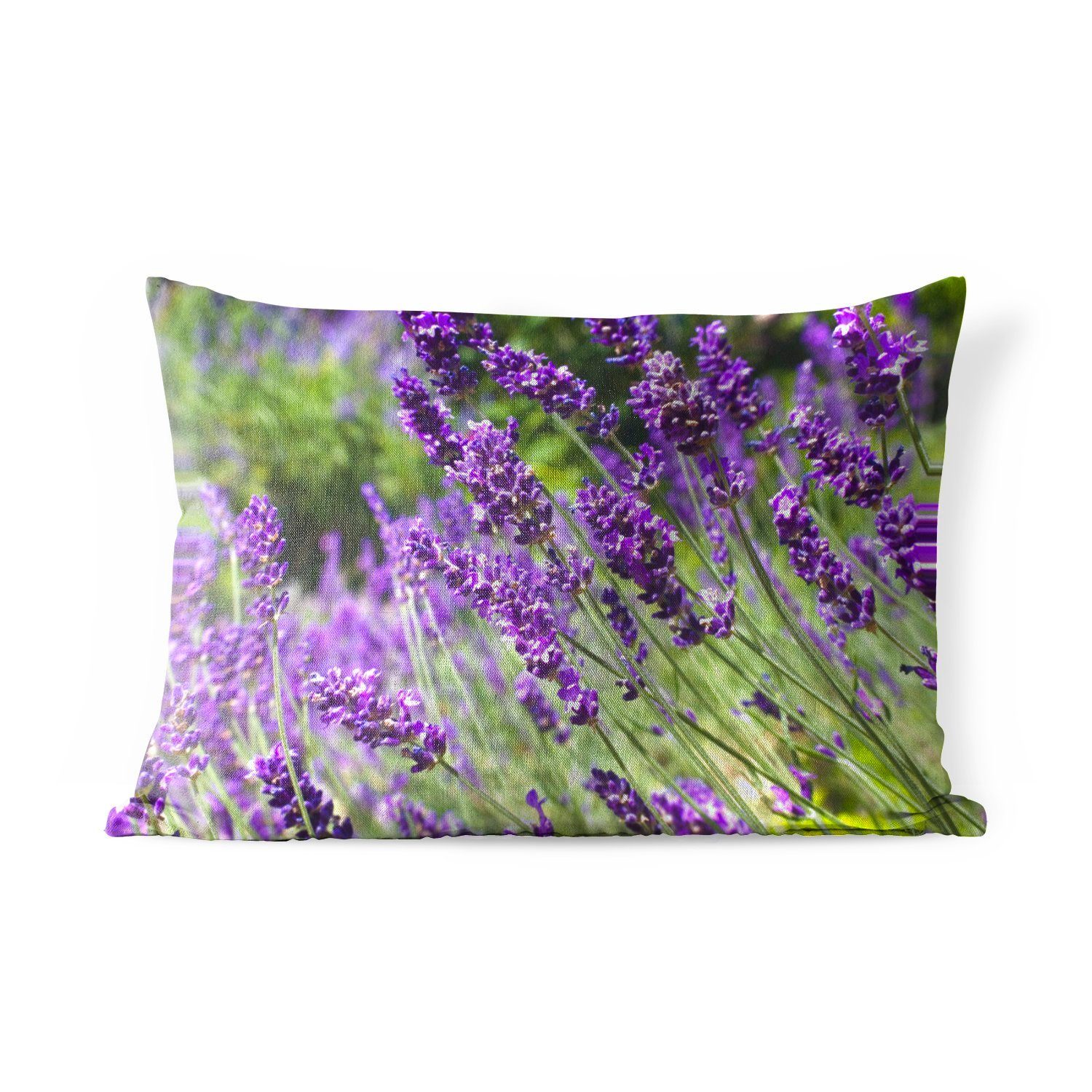 MuchoWow Dekokissen Leuchtend Polyester, lila Lavendel Outdoor-Dekorationskissen, in Natur, Kissenhülle der Dekokissenbezug