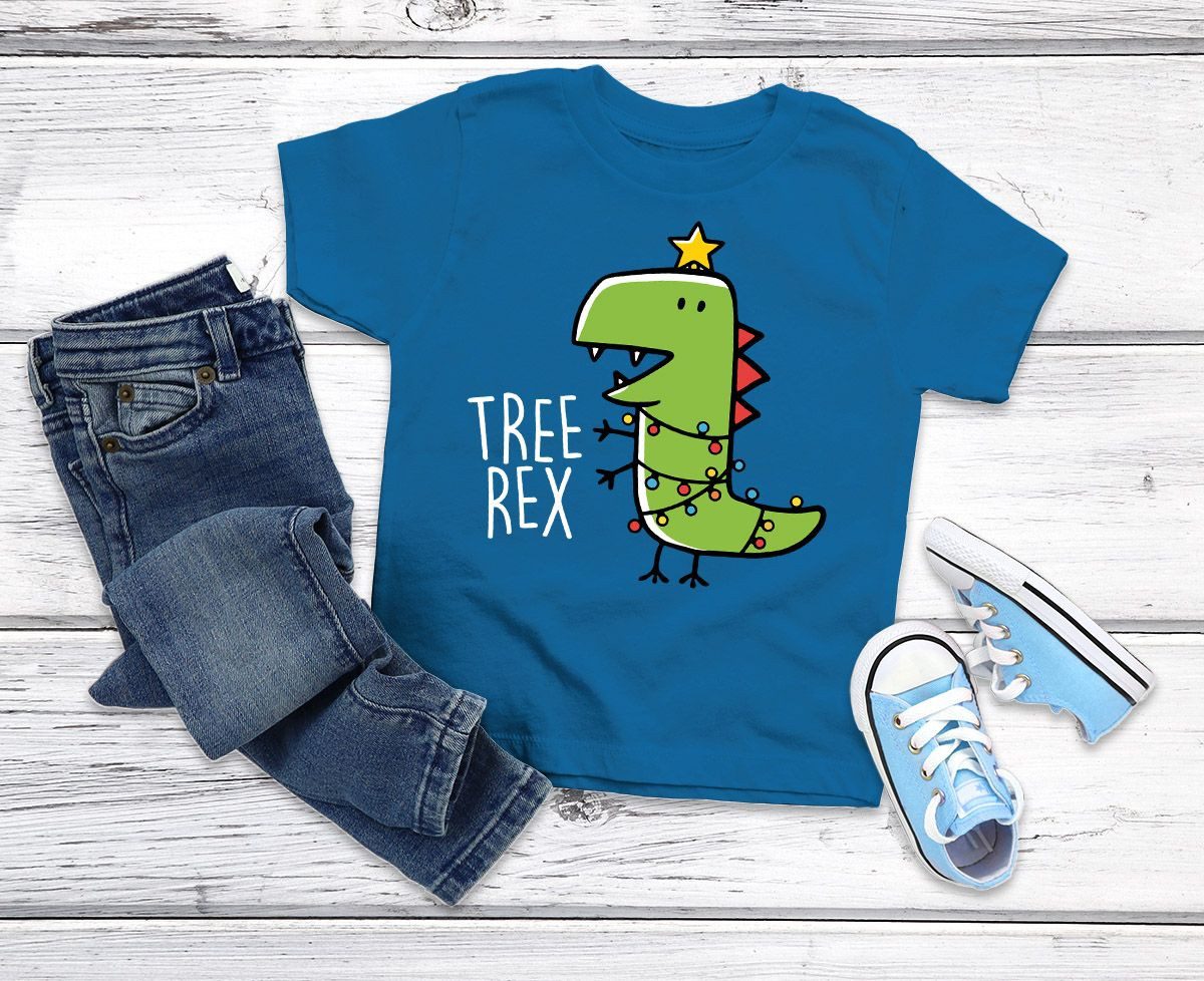 MoonWorks Print-Shirt Kinder T-Shirt Dinosaurier Tree Rex Christmas Tyrannosaurus XMAS