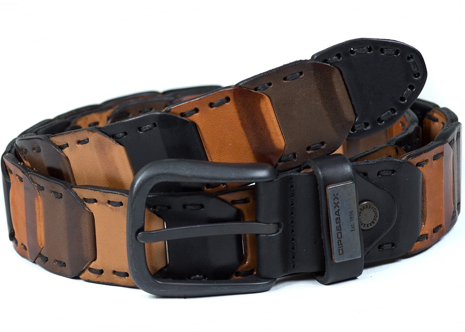 Cipo & Baxx Ledergürtel Gürtel BA-CG104 (1-St) im besonderen Design mit Metall Patch