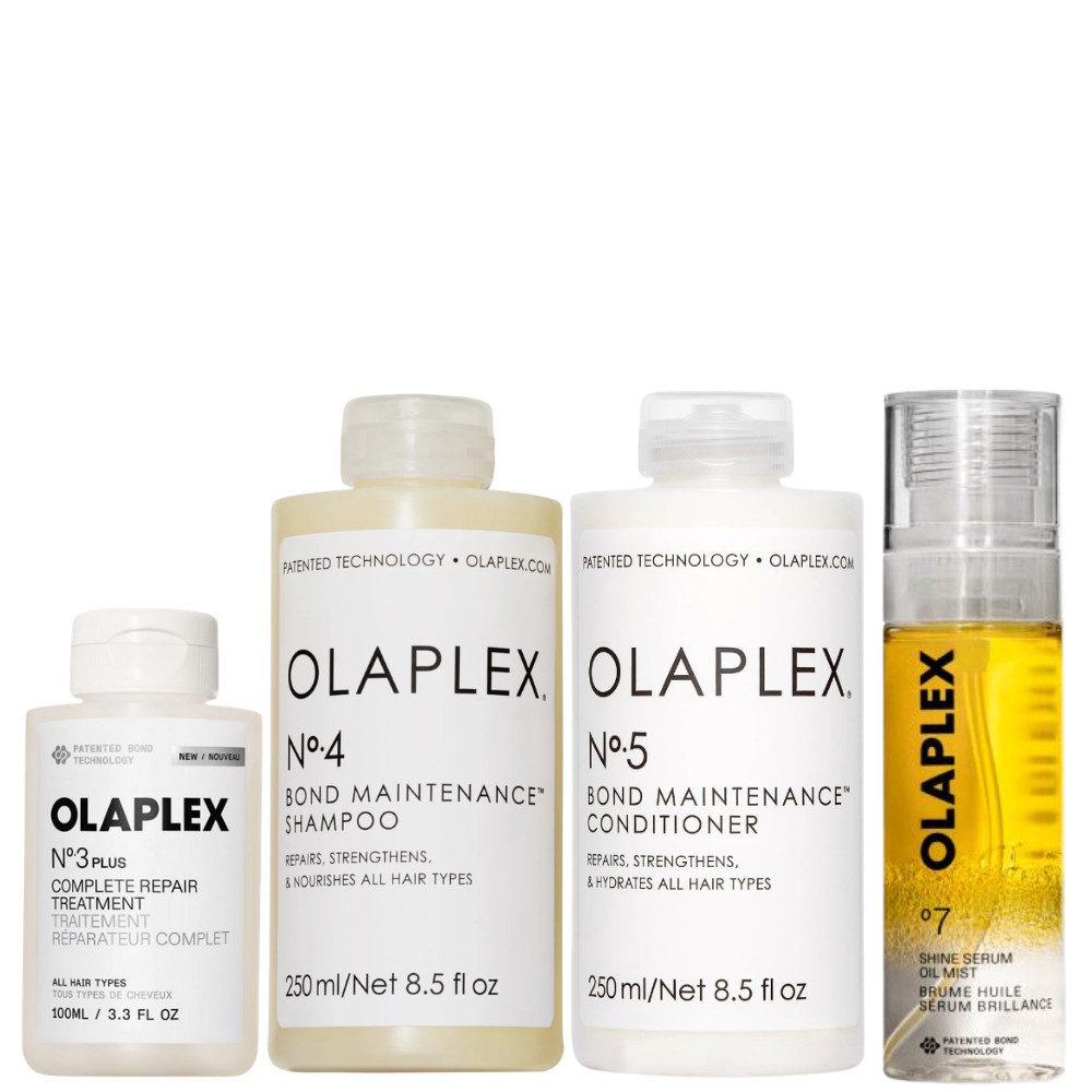 Olaplex Haarpflege-Set Bond Repair Routine Set, 4-tlg., Intensive Reparatur & strahlender Glanz für geschädigtes Haar