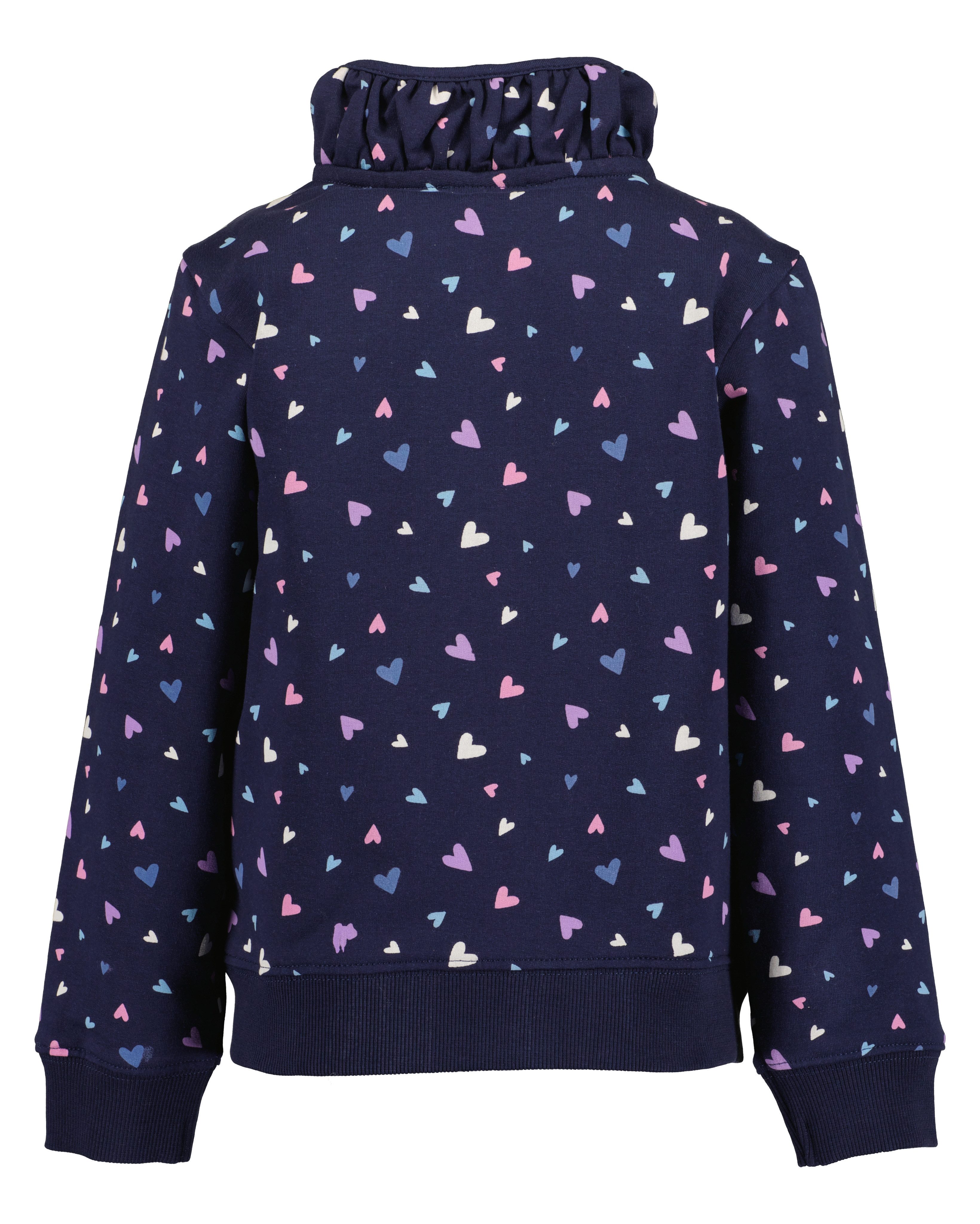 Blue Seven Sweatjacke Baumwollmischung, Alloverdruck, Stehkragen