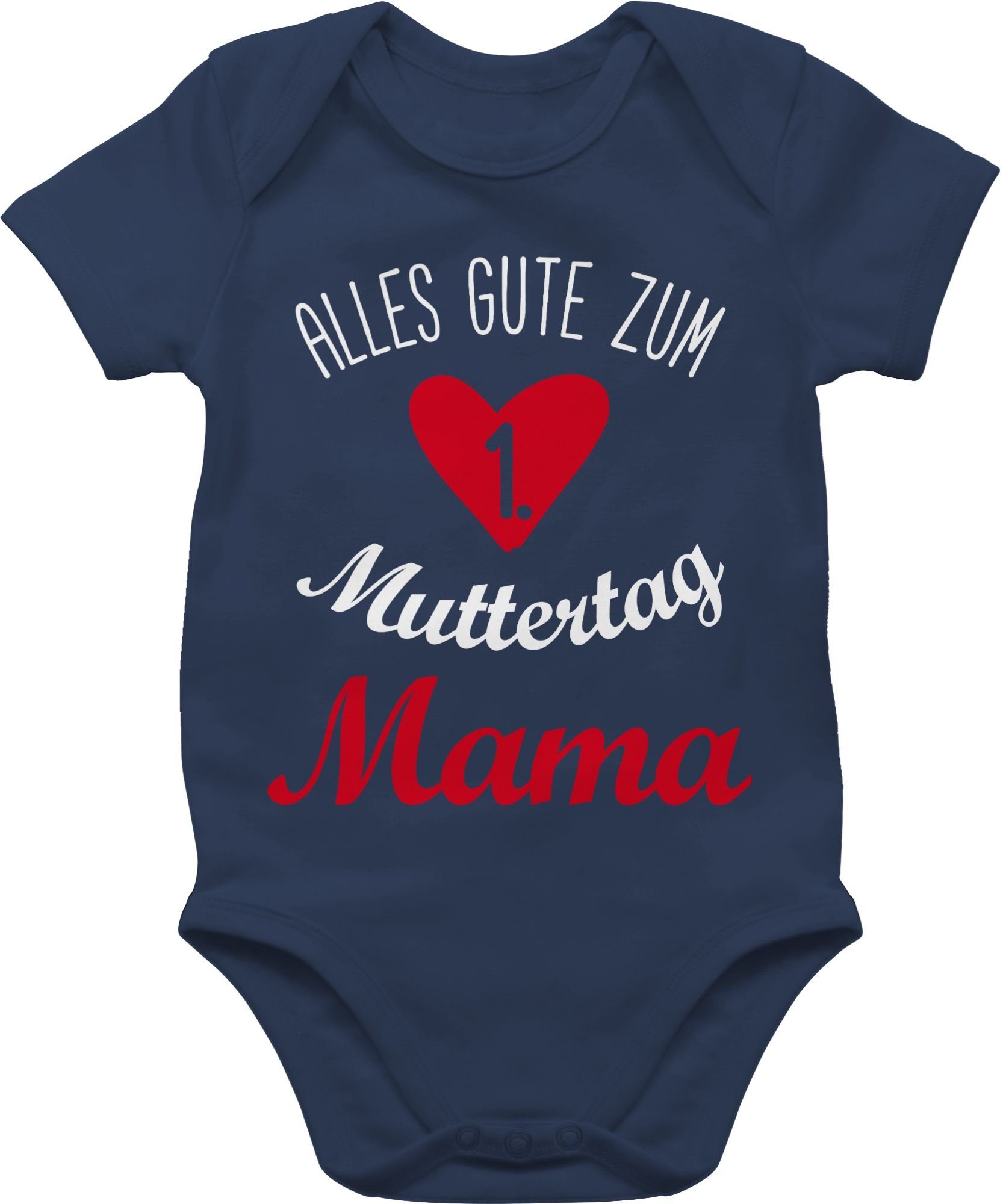 Shirtracer Shirtbody Erster Muttertag - Alles gute zum 1. Muttertag (1-tlg) Muttertagsgeschenk 3 Navy Blau