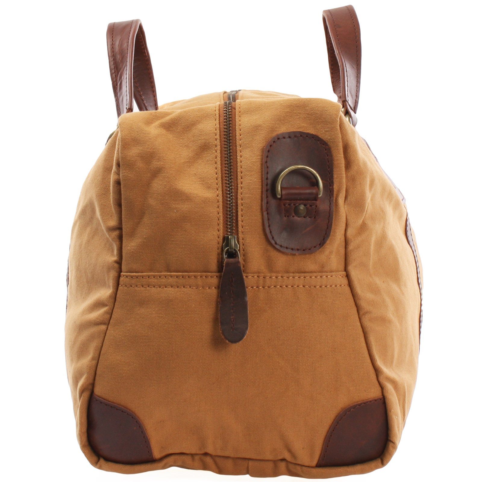 LECONI Weekender kleine Reisetasche Damen & Herren Sporttasche Canvas + Leder LE2009, Canvas & Leder - abnehmbarer Schulterriemen - 45x25x20 cm