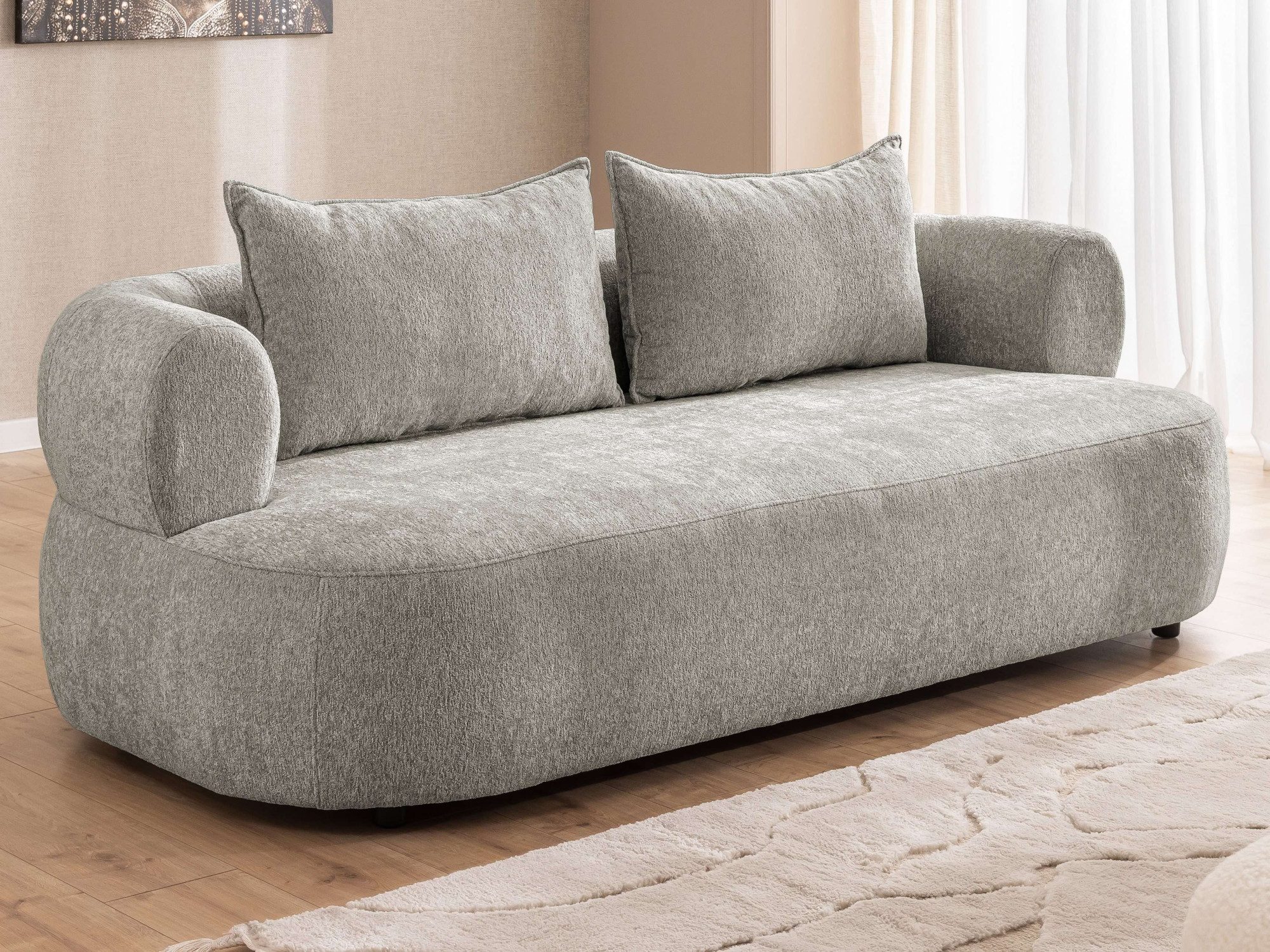 Home affaire 3-Sitzer LUSSAC 3-Sitzer Design-Sofa mit Zierkissen, Maße B/T/H: 202/123/78 cm, hoher Sitzkomfort und modernes Design, Sofa ohne Bettfunktion
