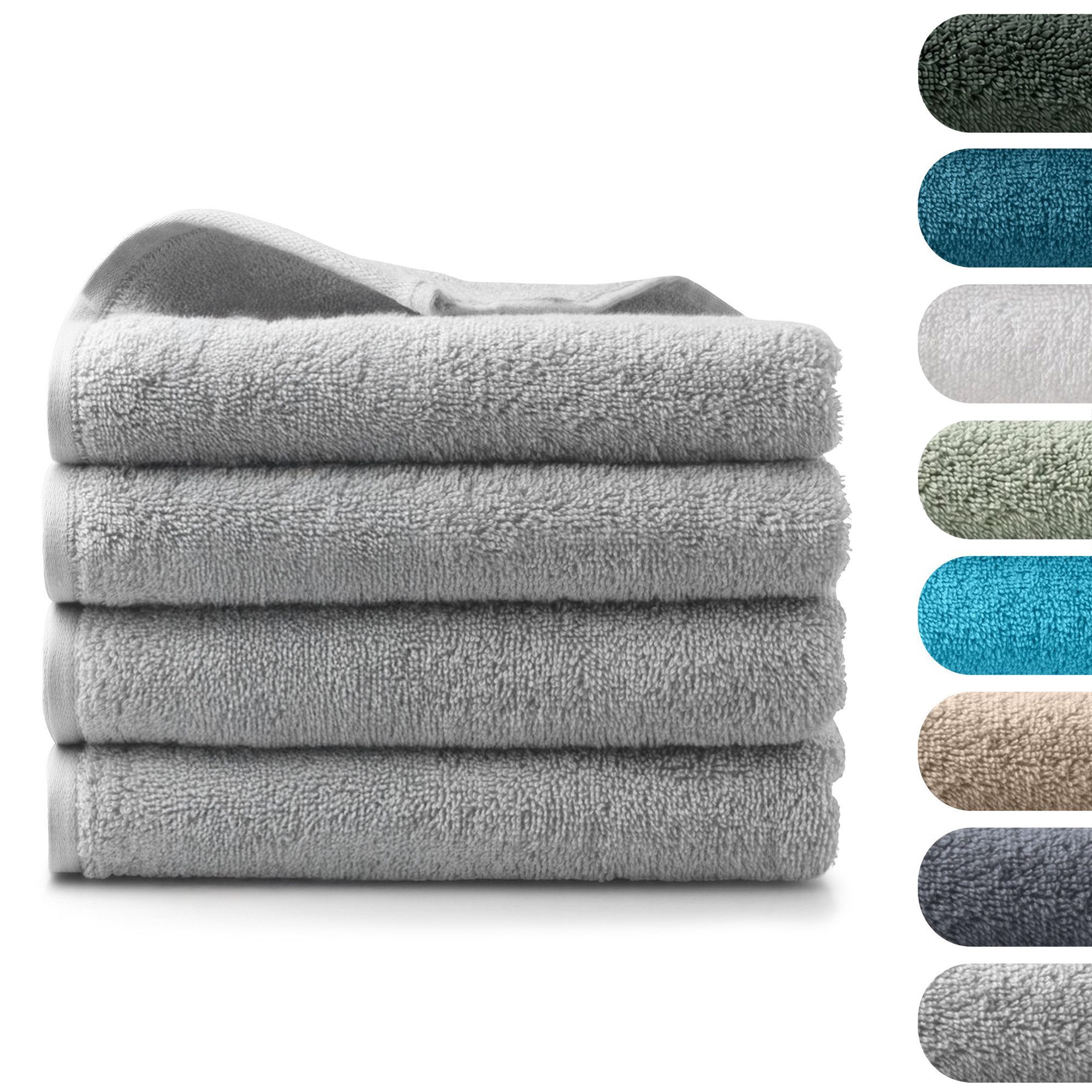 BARBONS Badetücher Duschtücher Set, Handtücher 4-tlg 70x140cm Badetuch, Handtuch, (4-St), Walkfrottee, 100% Baumwolle, saugstark, weich