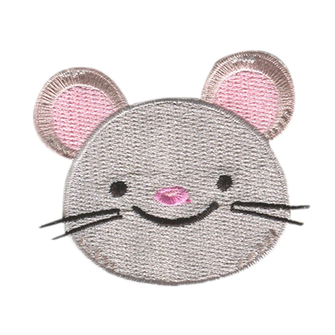 Catch the Patch Aufnäher Bügelbild, Aufbügler, Applikationen, Patches, Flicken, zum aufbügeln, Polyester, Maus Kopf Tier - Größe: 6,6 x 5,3 cm