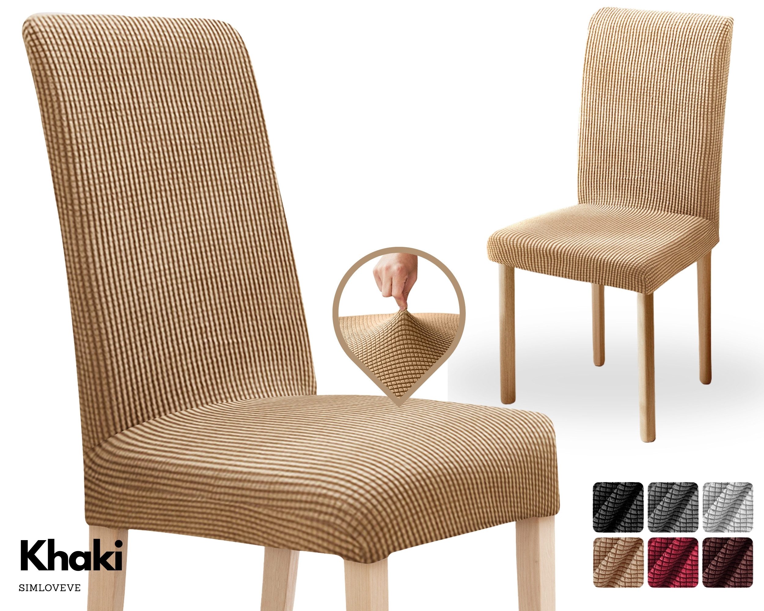 Simloveve Stuhlhusse Stretch Stuhlbezug Waschbar Schutz & Dekoration für Stühle, Esszimmerstuhl Bezüge ideal für Zuhause, Party & Restaurant